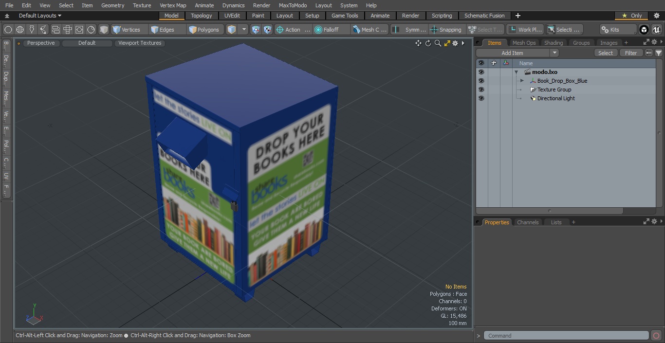 3D Book Drop Box Blue model