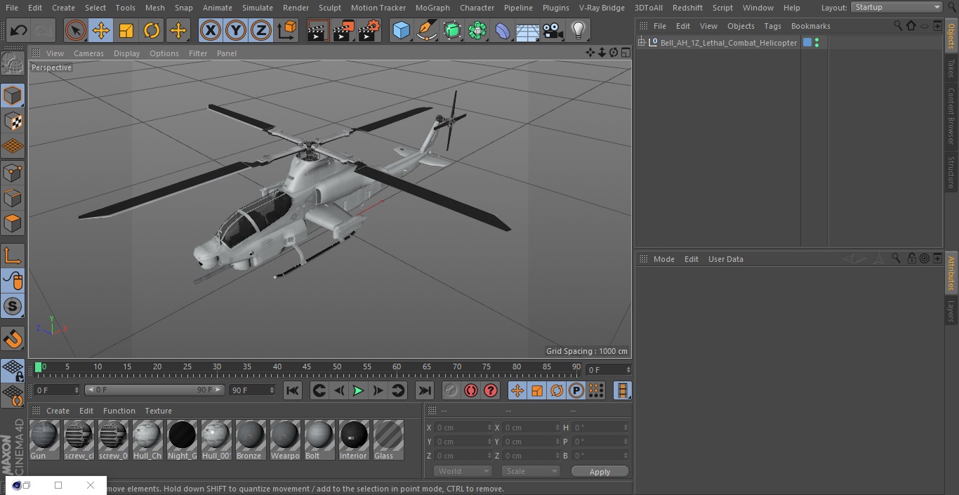3D model Bell AH-1Z Lethal Combat Helicopter