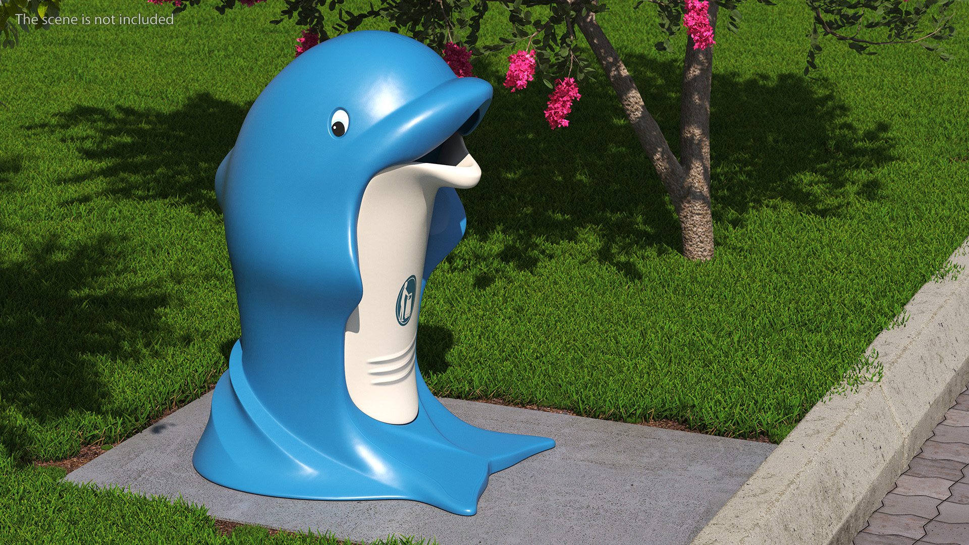 Dolphin-Shaped Trash Can 3D model