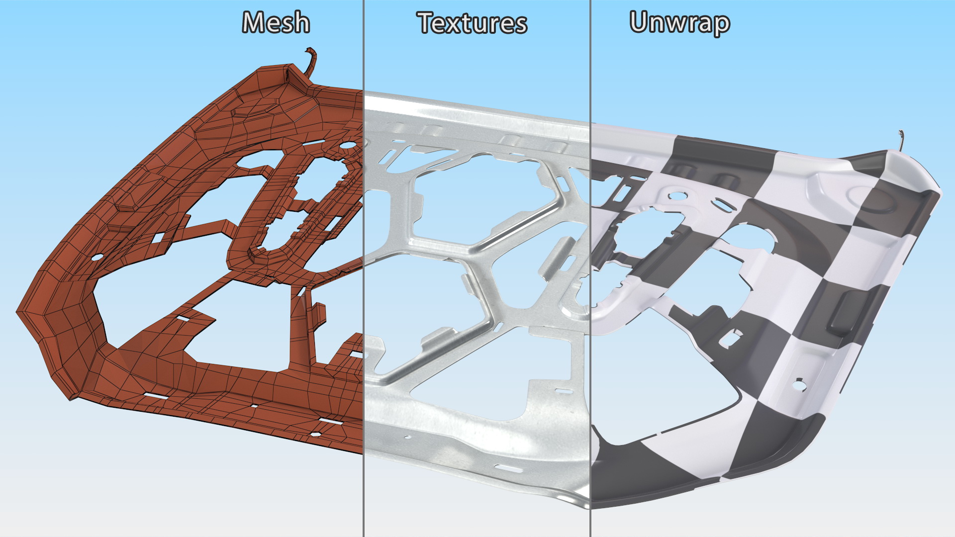 3D model Automotive Hood Base Structure