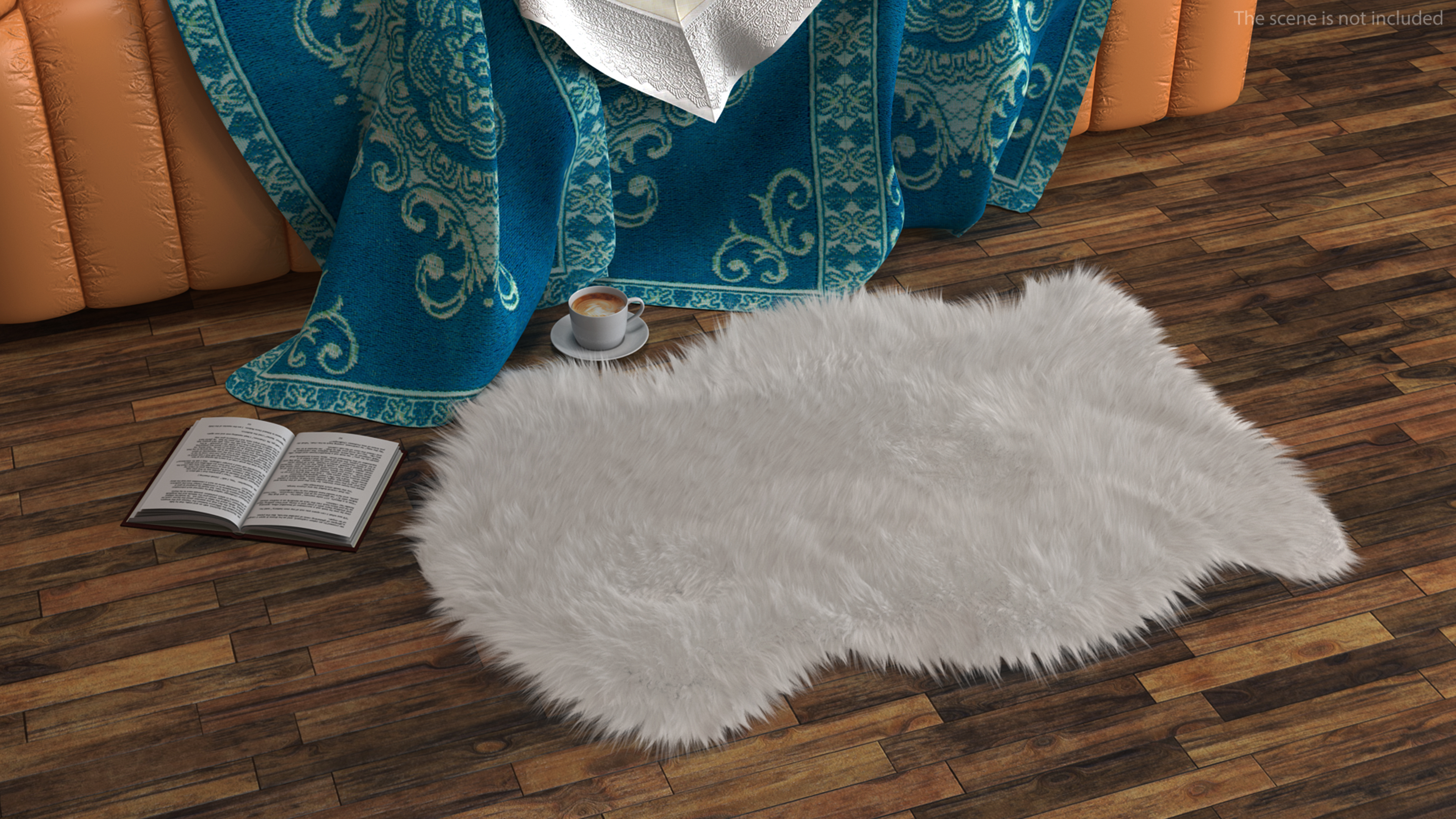 3D Natural Sheepskin Rug White Fur