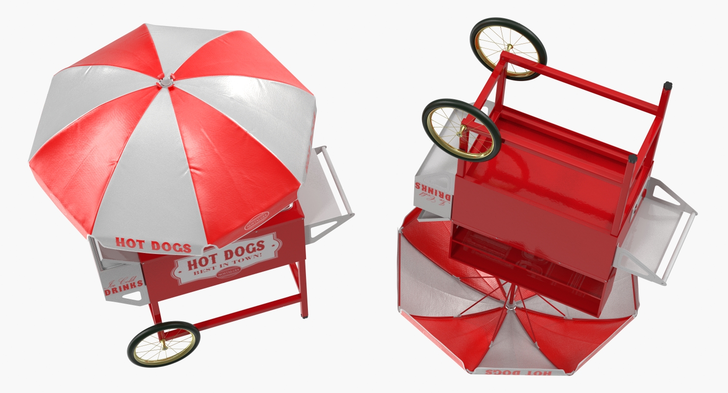 Hotdog and Icecream Street Vending Equipment 3D model