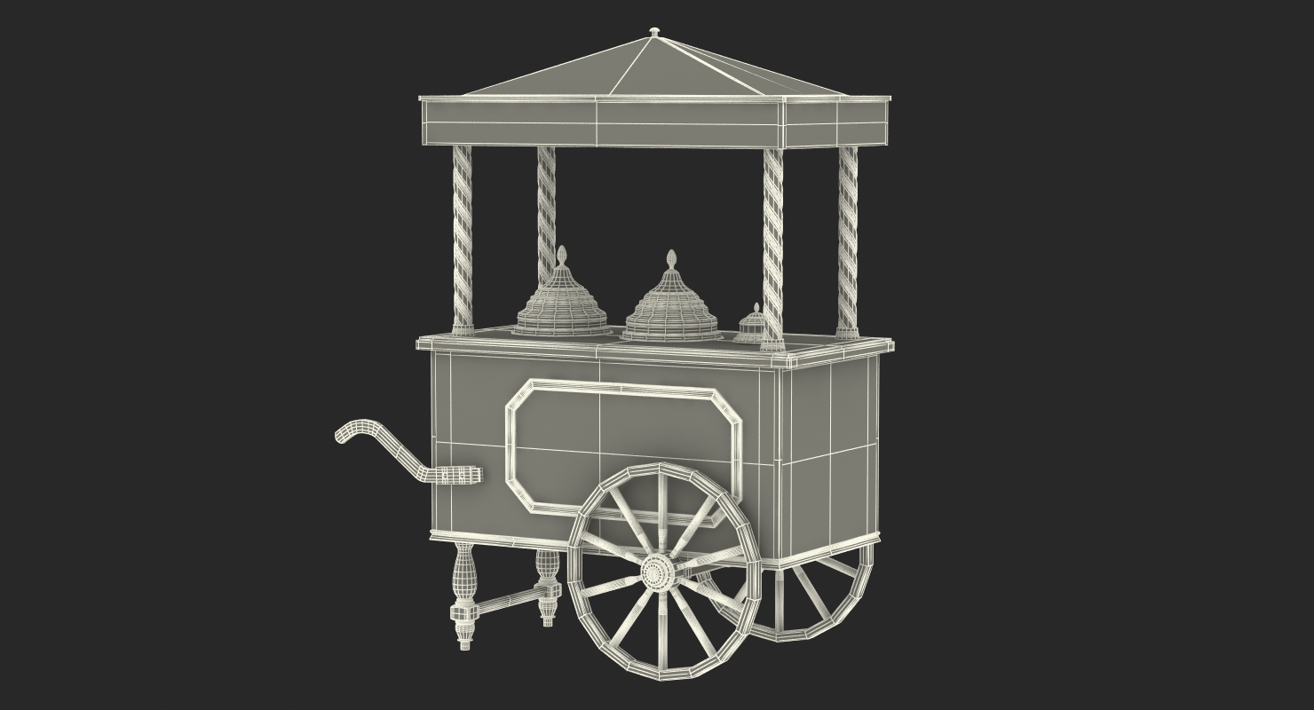 Hotdog and Icecream Street Vending Equipment 3D model