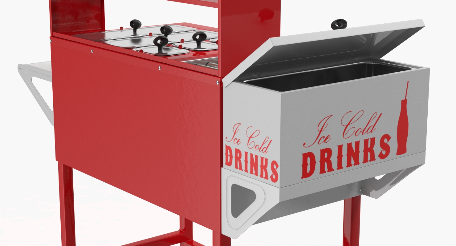 Hotdog and Icecream Street Vending Equipment 3D model