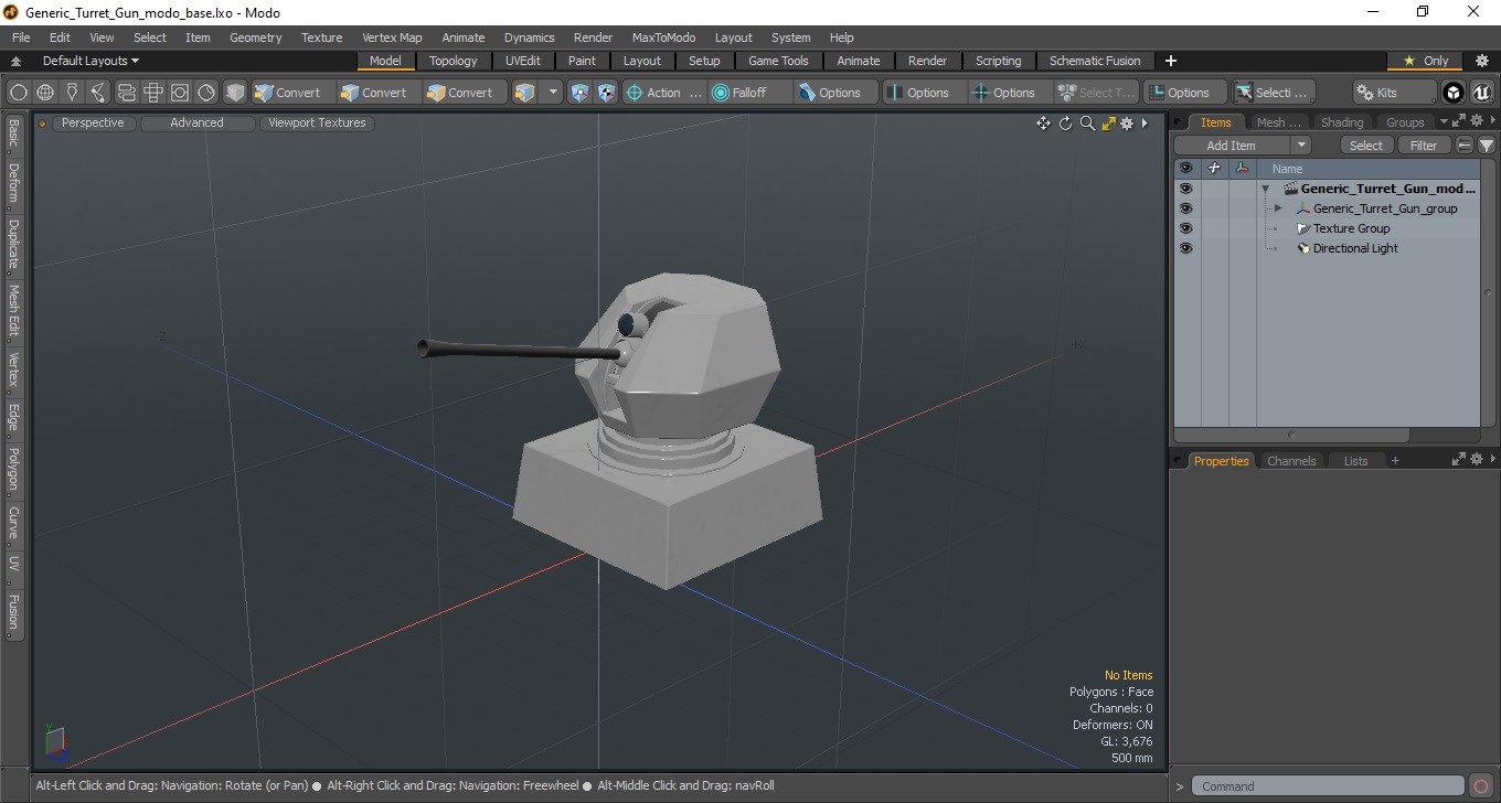 3D Generic Turret Gun model