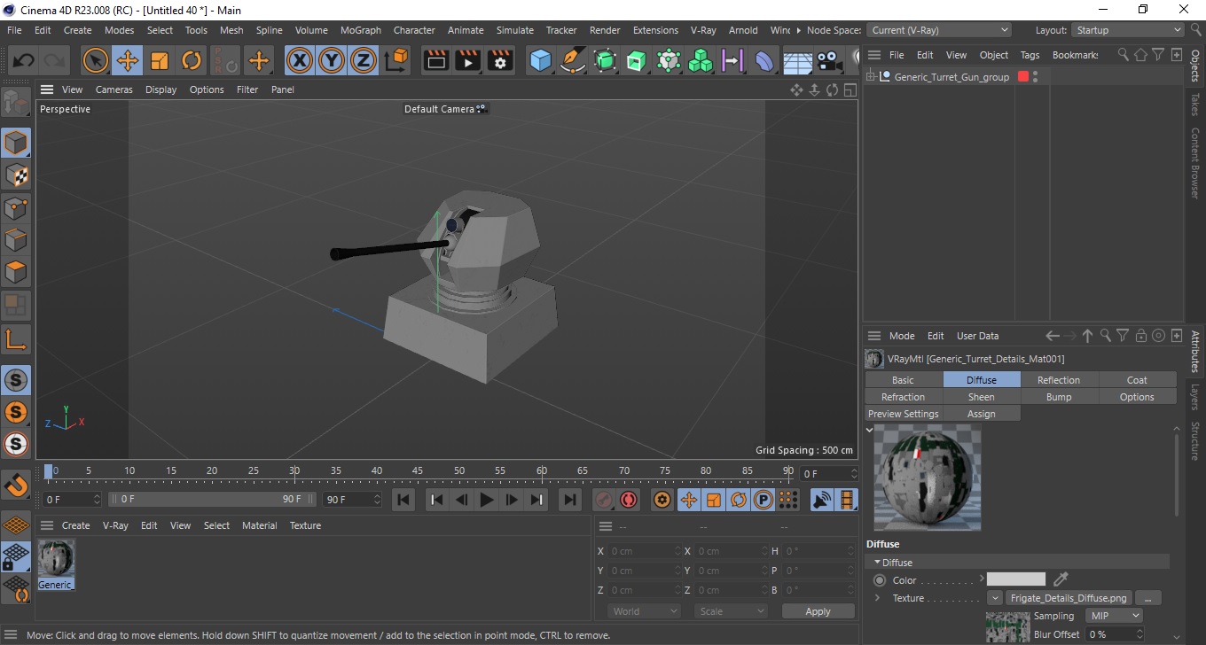 3D Generic Turret Gun model
