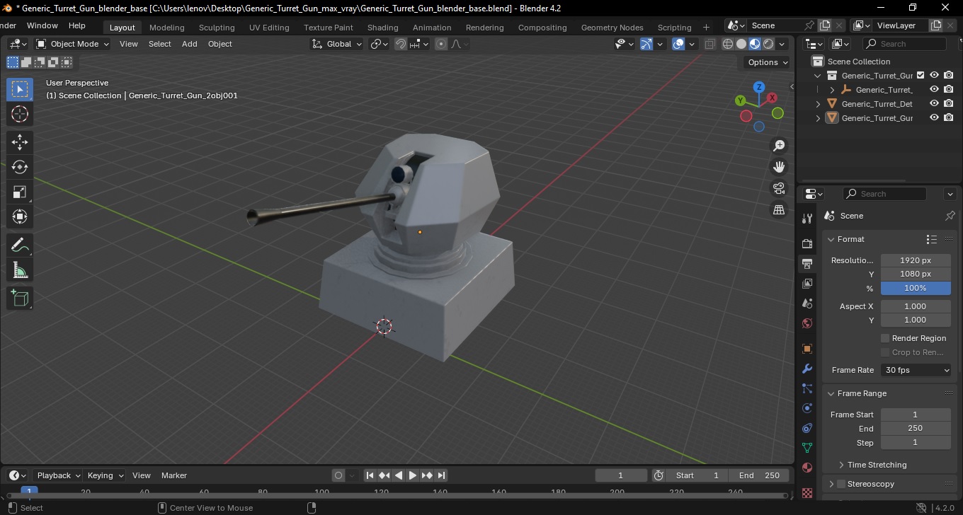 3D Generic Turret Gun model