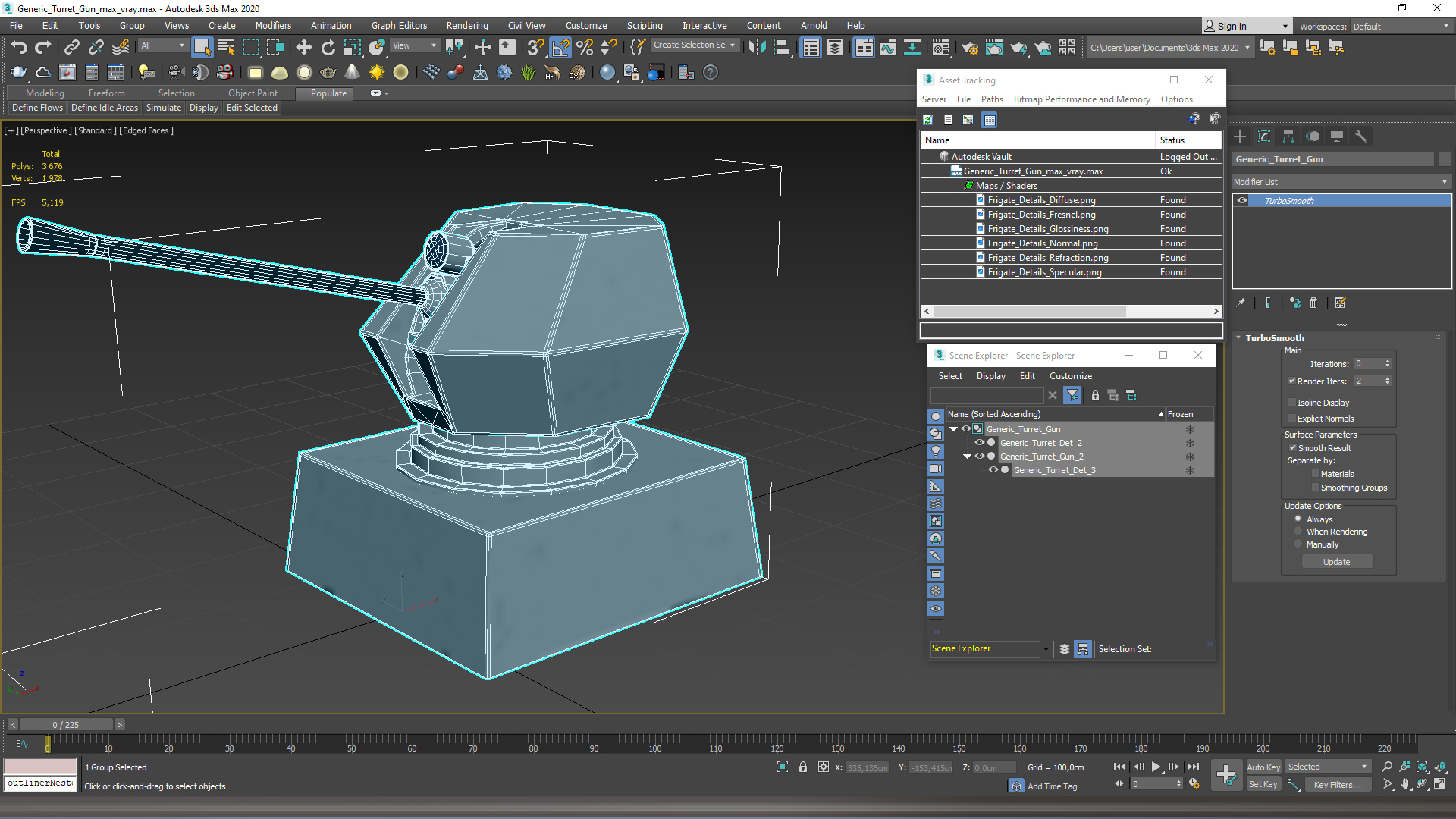 3D Generic Turret Gun model