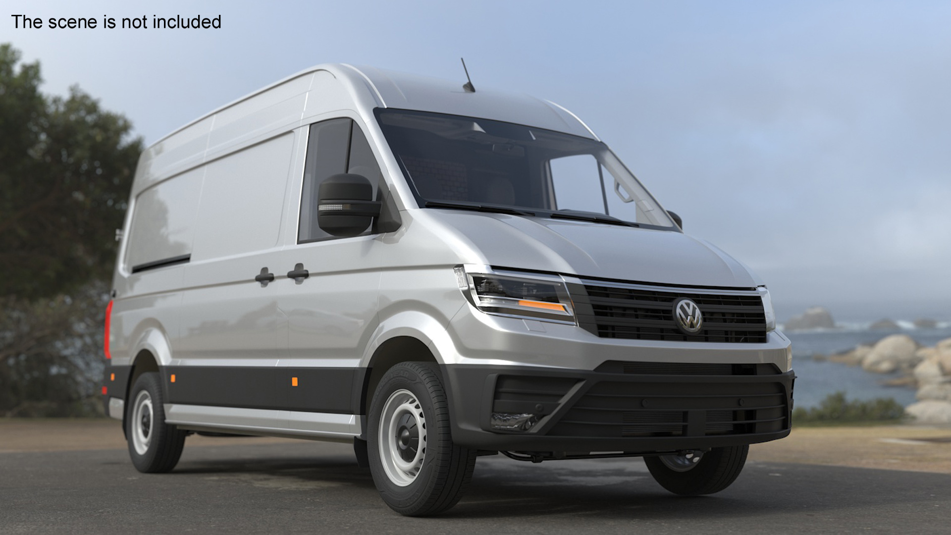 3D Volkswagen Crafter Van 2024 Silver Metallic model