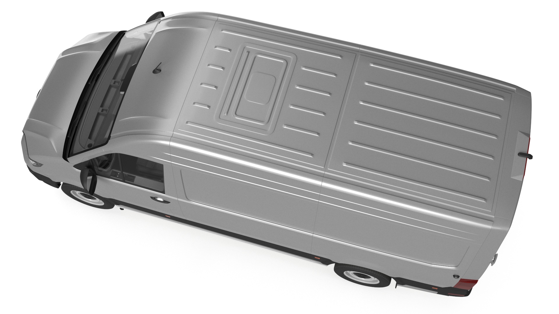3D Volkswagen Crafter Van 2024 Silver Metallic model