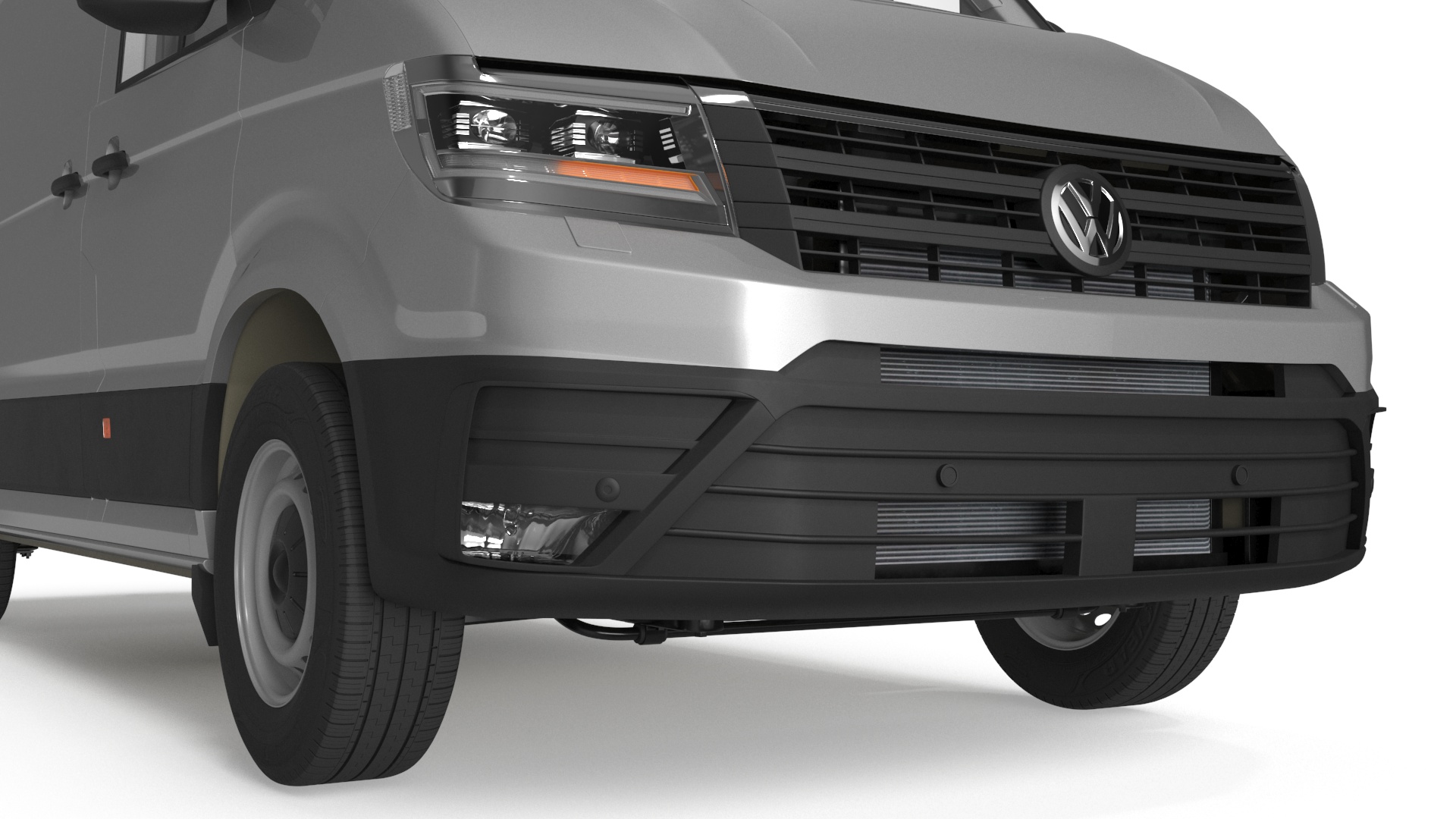 3D Volkswagen Crafter Van 2024 Silver Metallic model