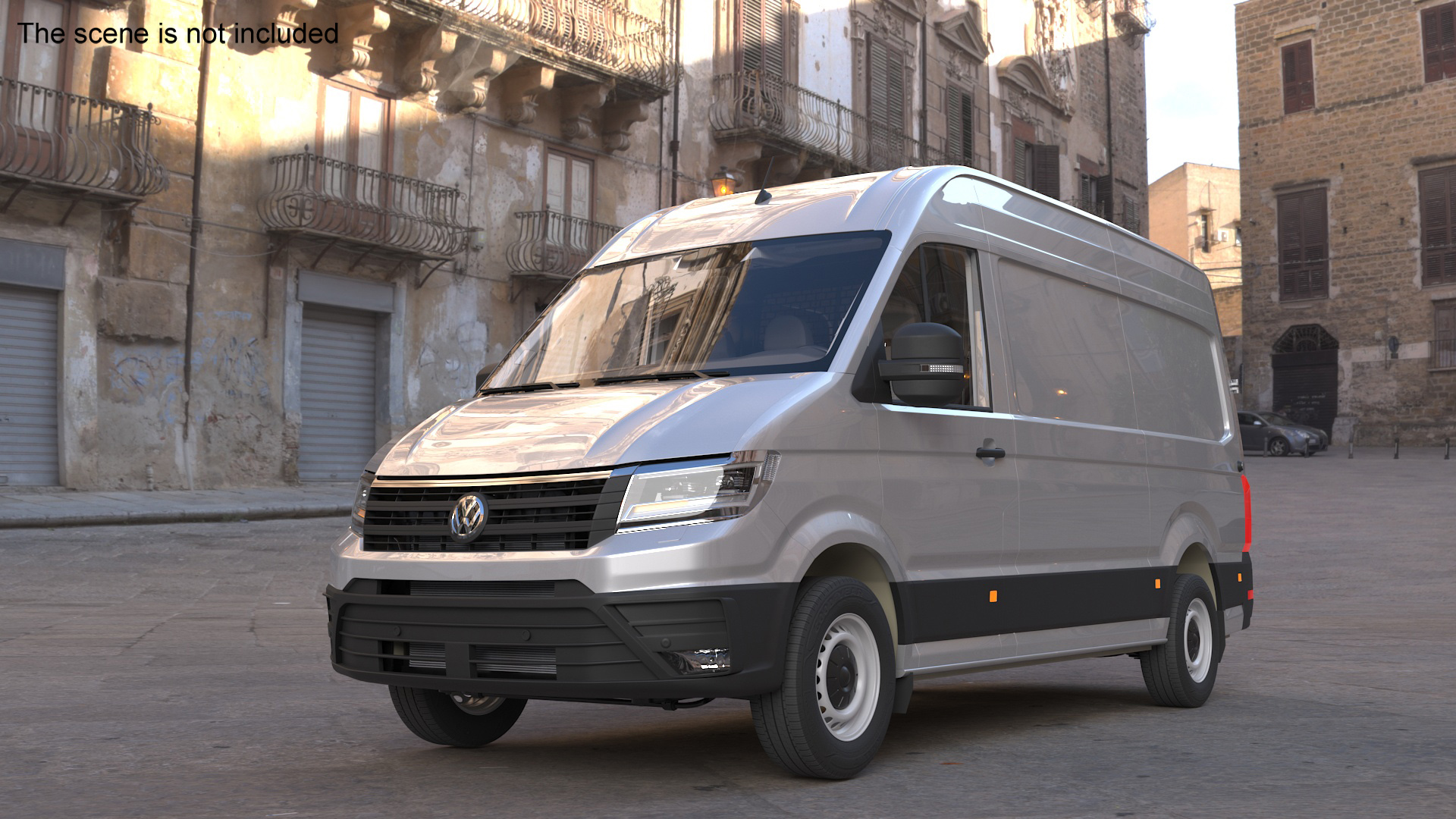 3D Volkswagen Crafter Van 2024 Silver Metallic model