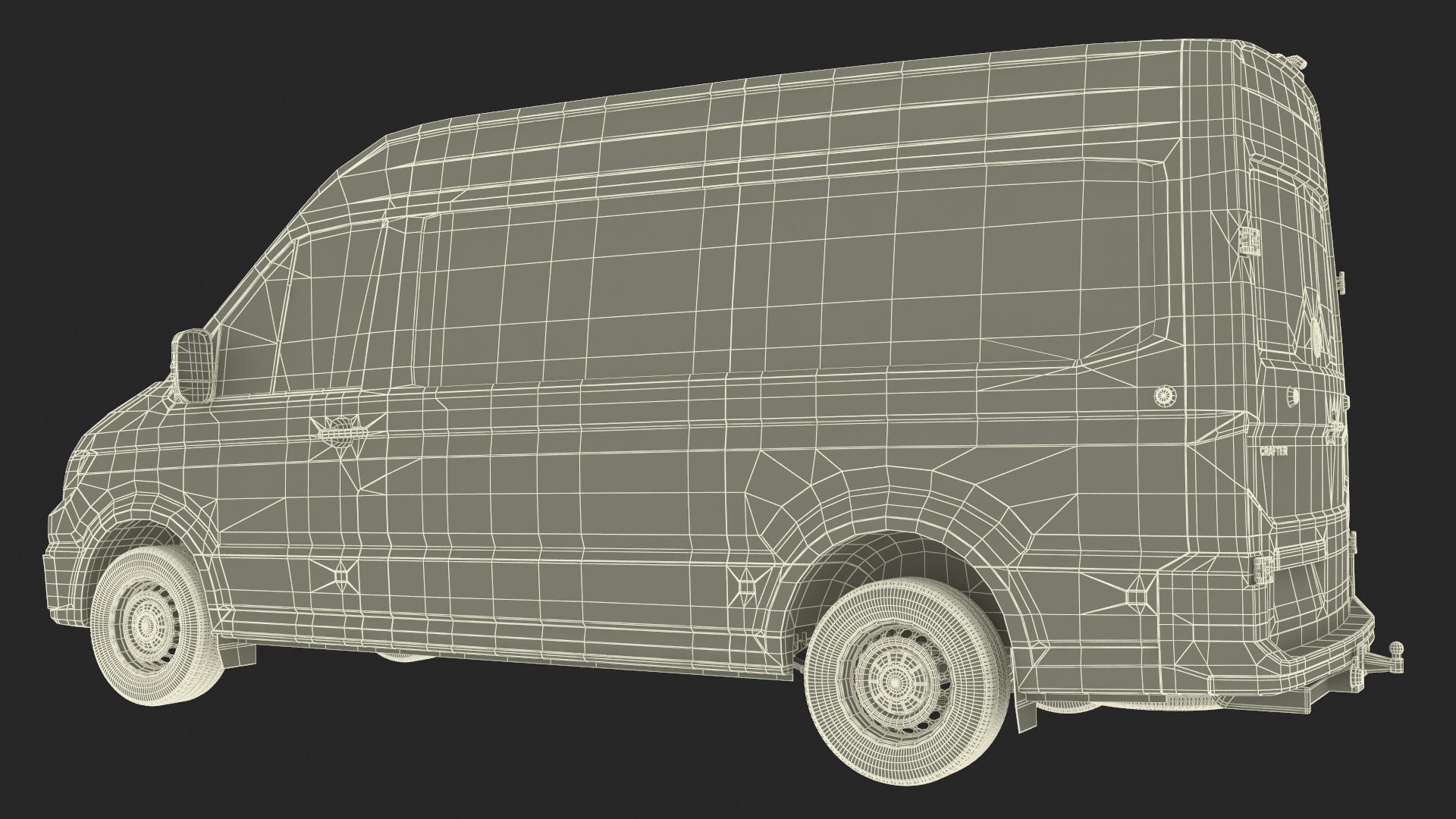 3D Volkswagen Crafter Van 2024 Silver Metallic model