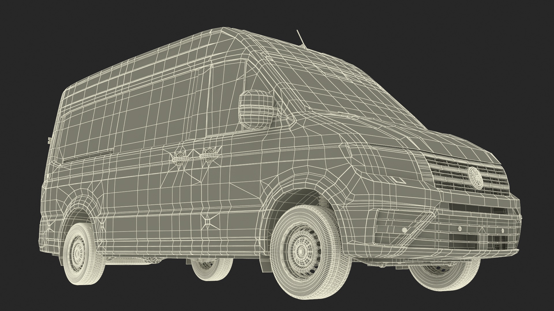 3D Volkswagen Crafter Van 2024 Silver Metallic model