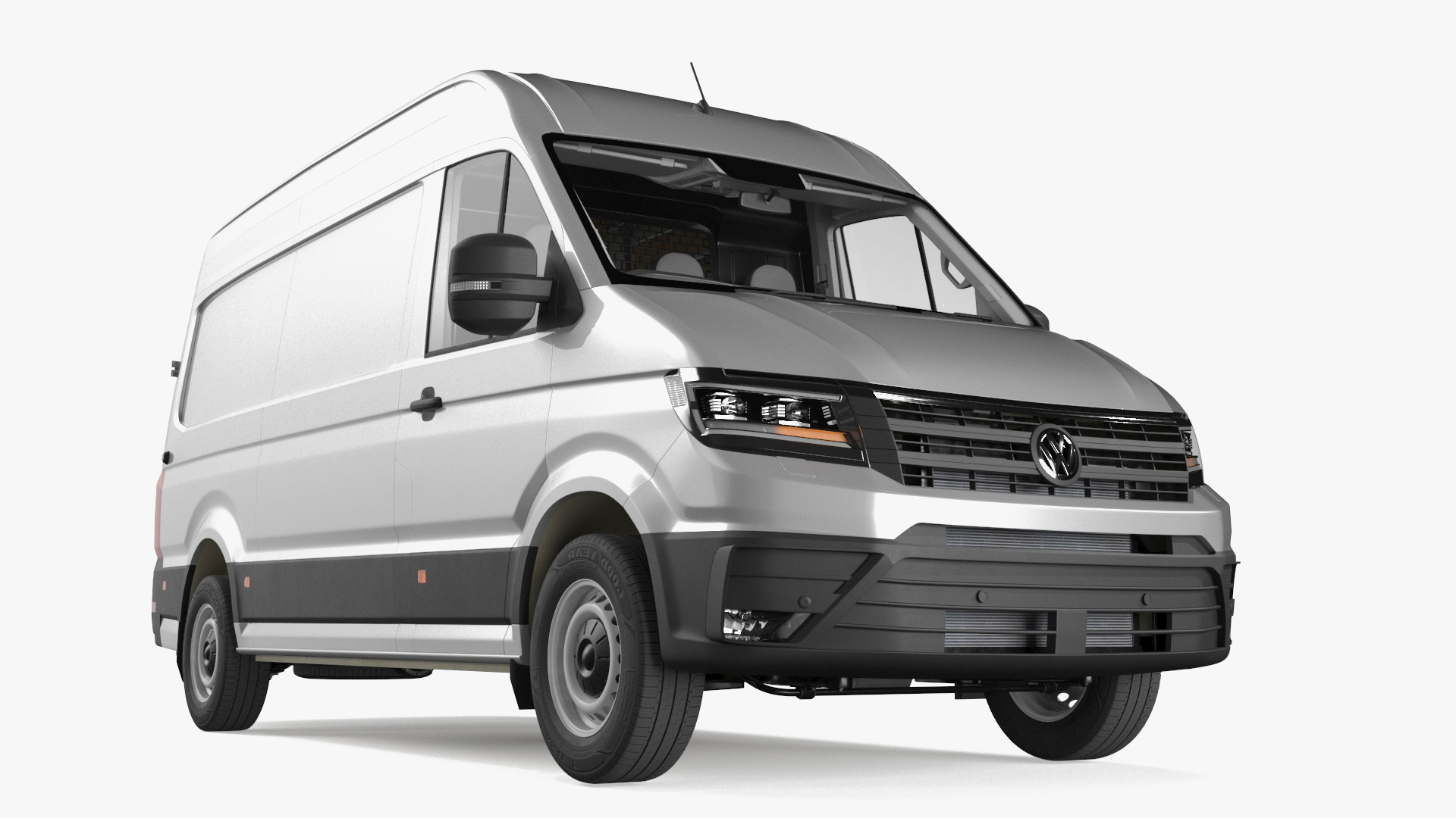 3D Volkswagen Crafter Van 2024 Silver Metallic model