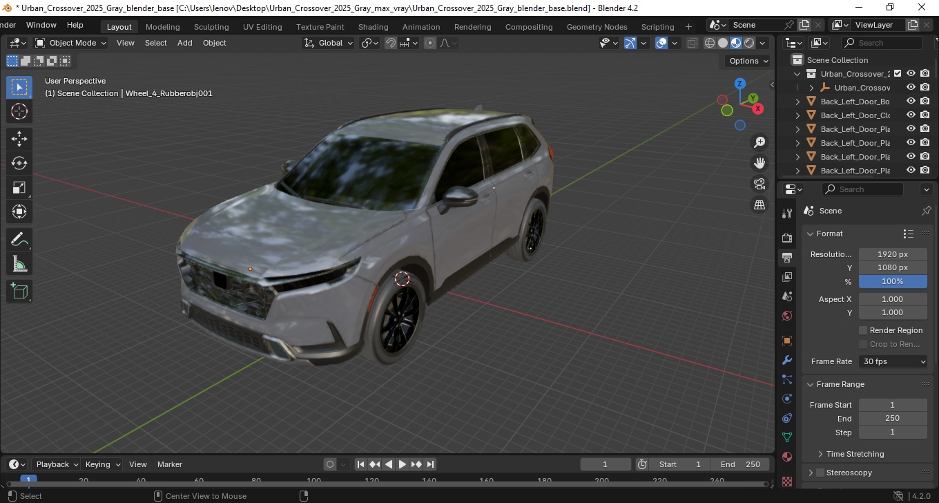 3D model Urban Crossover 2025 Gray