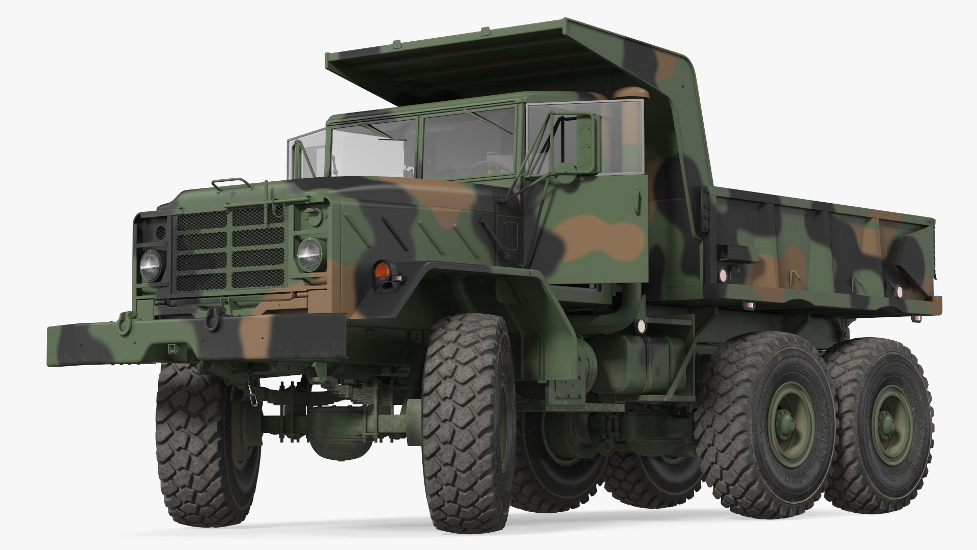 M939 Military Dump Truck Green Rigged 3D