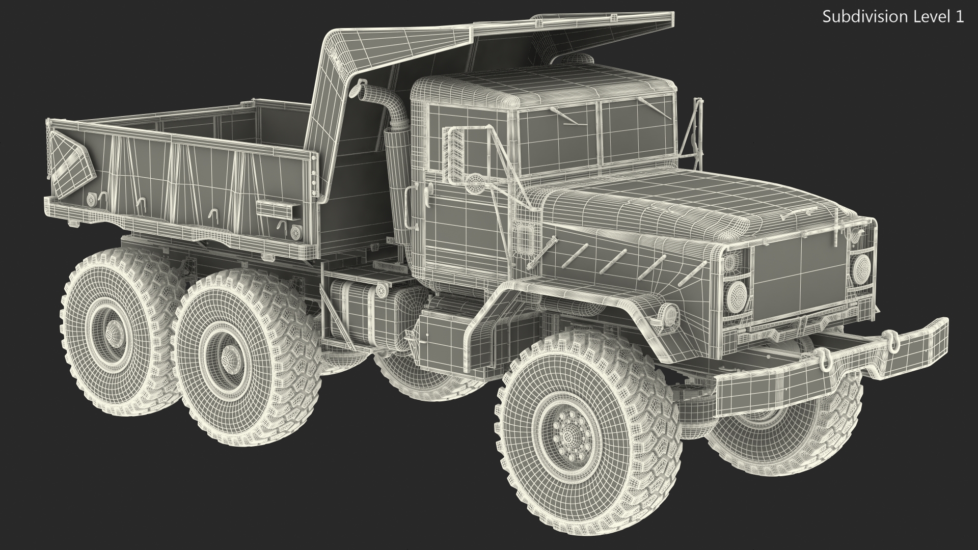 M939 Military Dump Truck Green Rigged 3D
