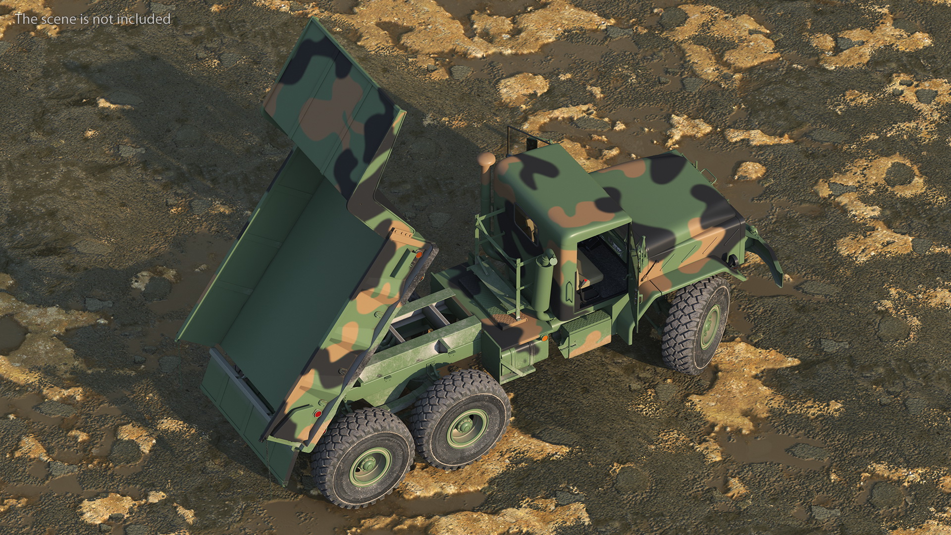 M939 Military Dump Truck Green Rigged 3D