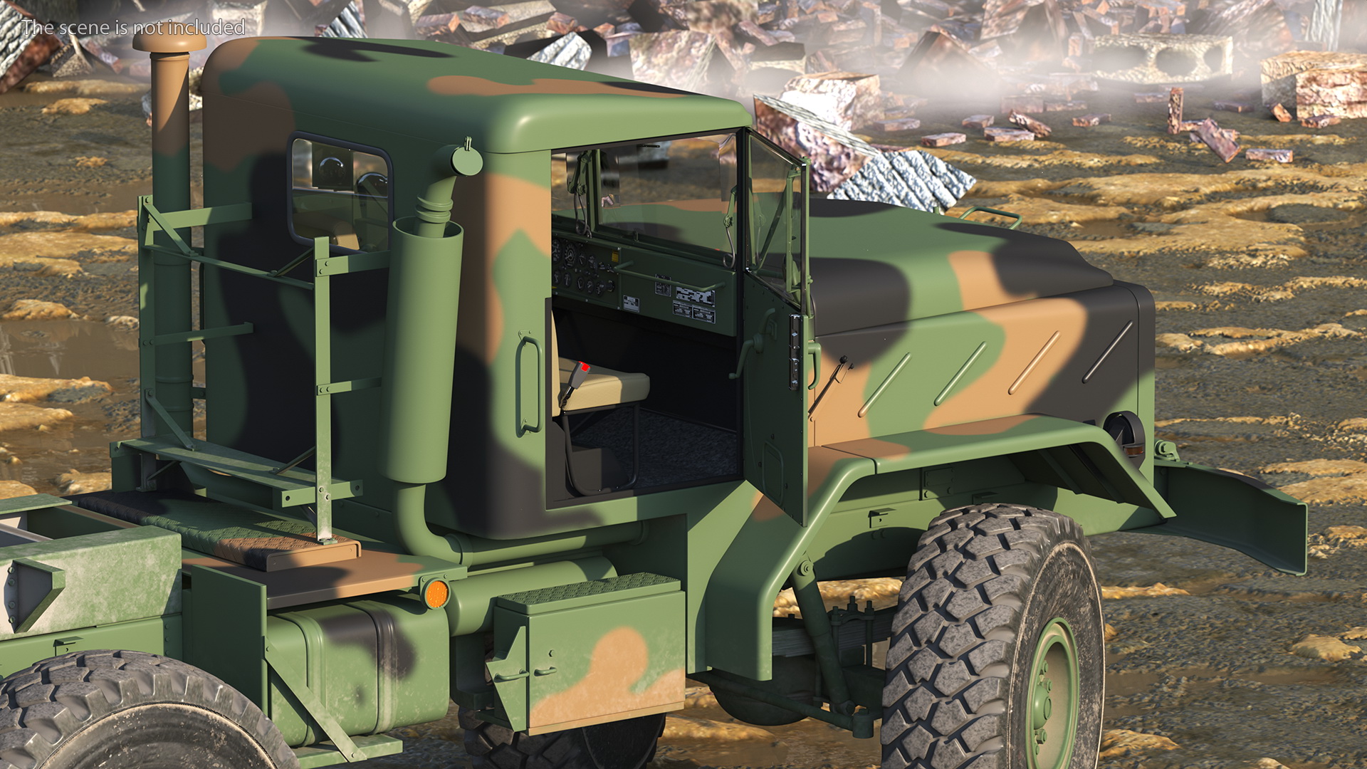 M939 Military Dump Truck Green Rigged 3D