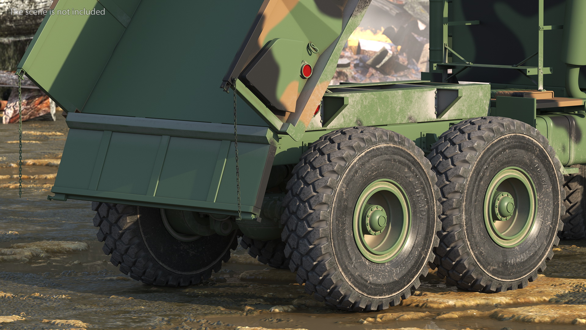 M939 Military Dump Truck Green Rigged 3D