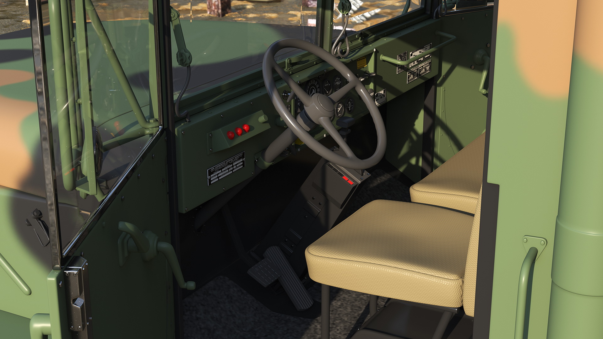 M939 Military Dump Truck Green Rigged 3D