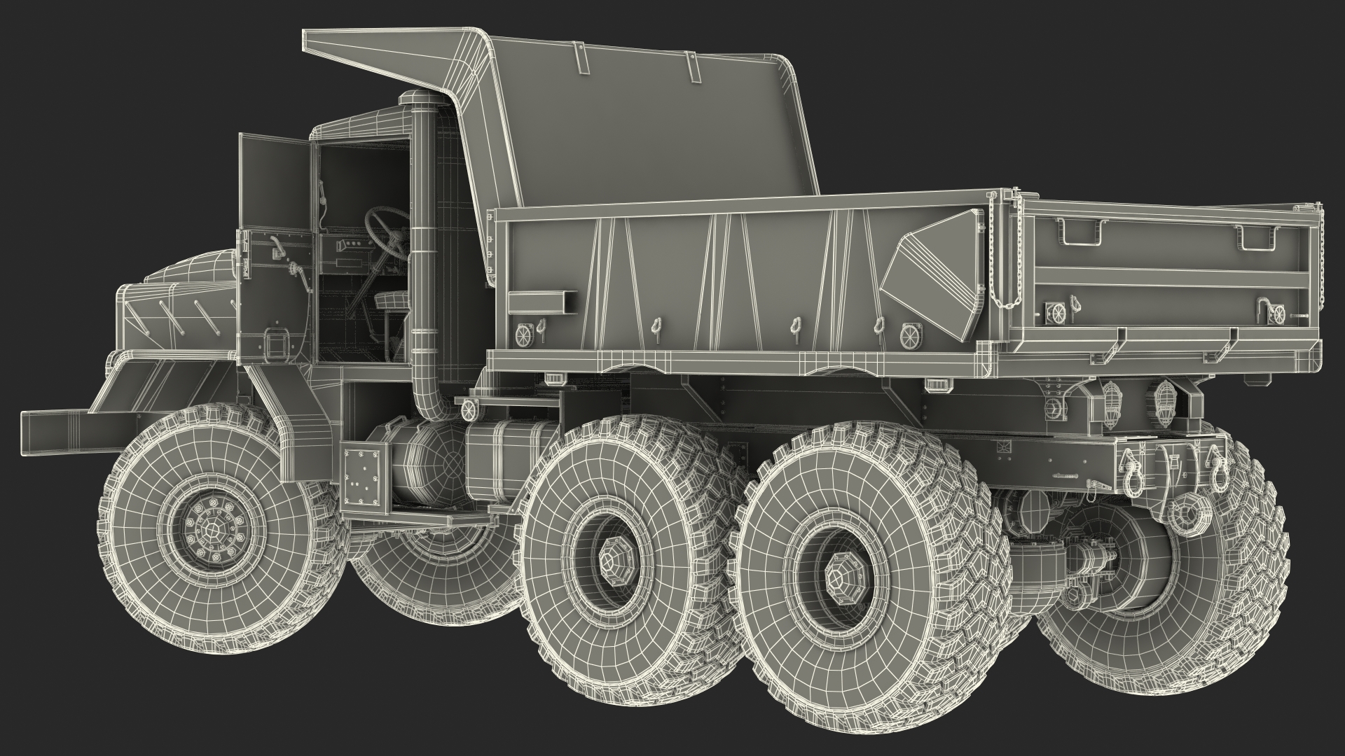 M939 Military Dump Truck Green Rigged 3D