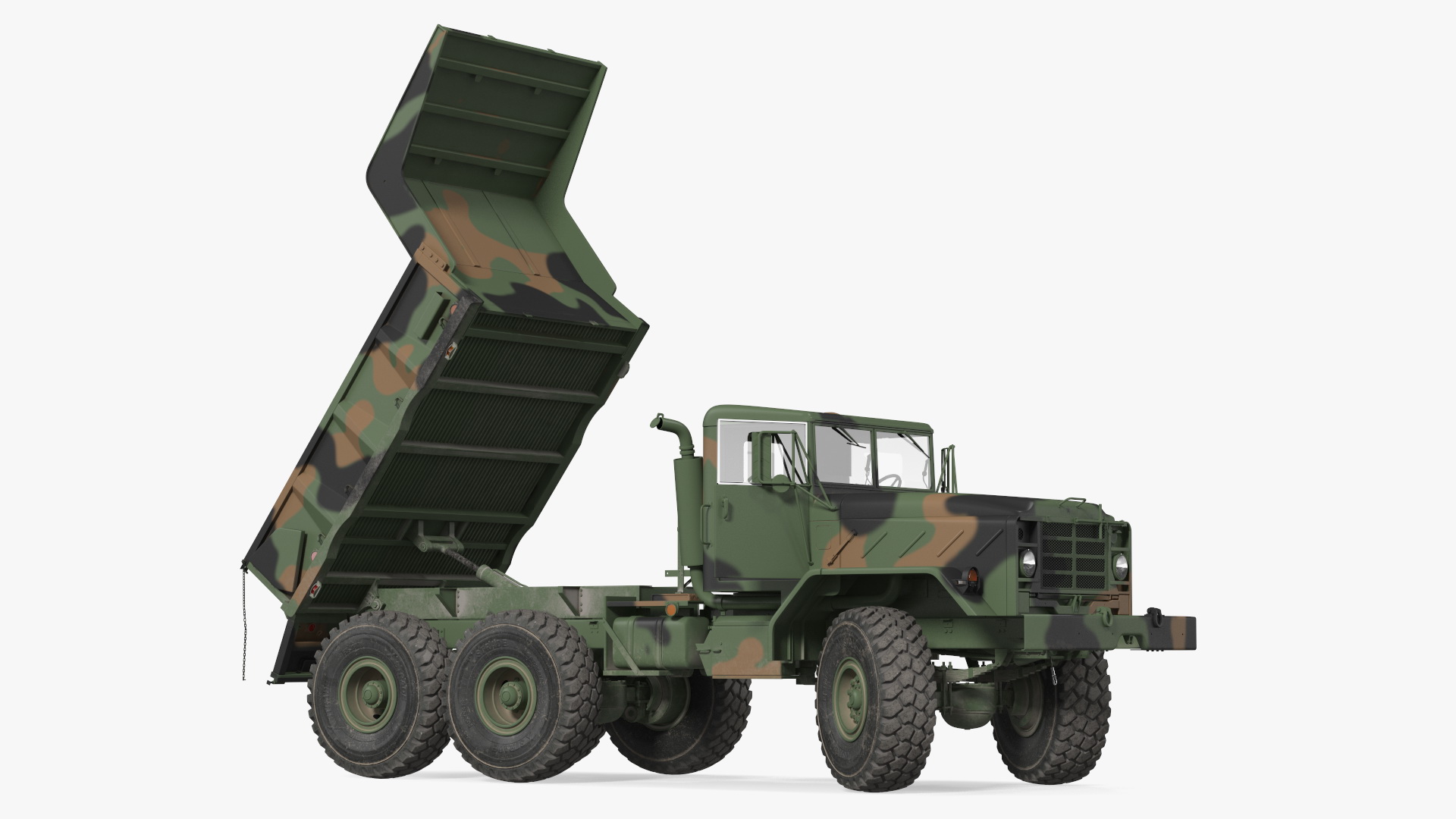 M939 Military Dump Truck Green Rigged 3D