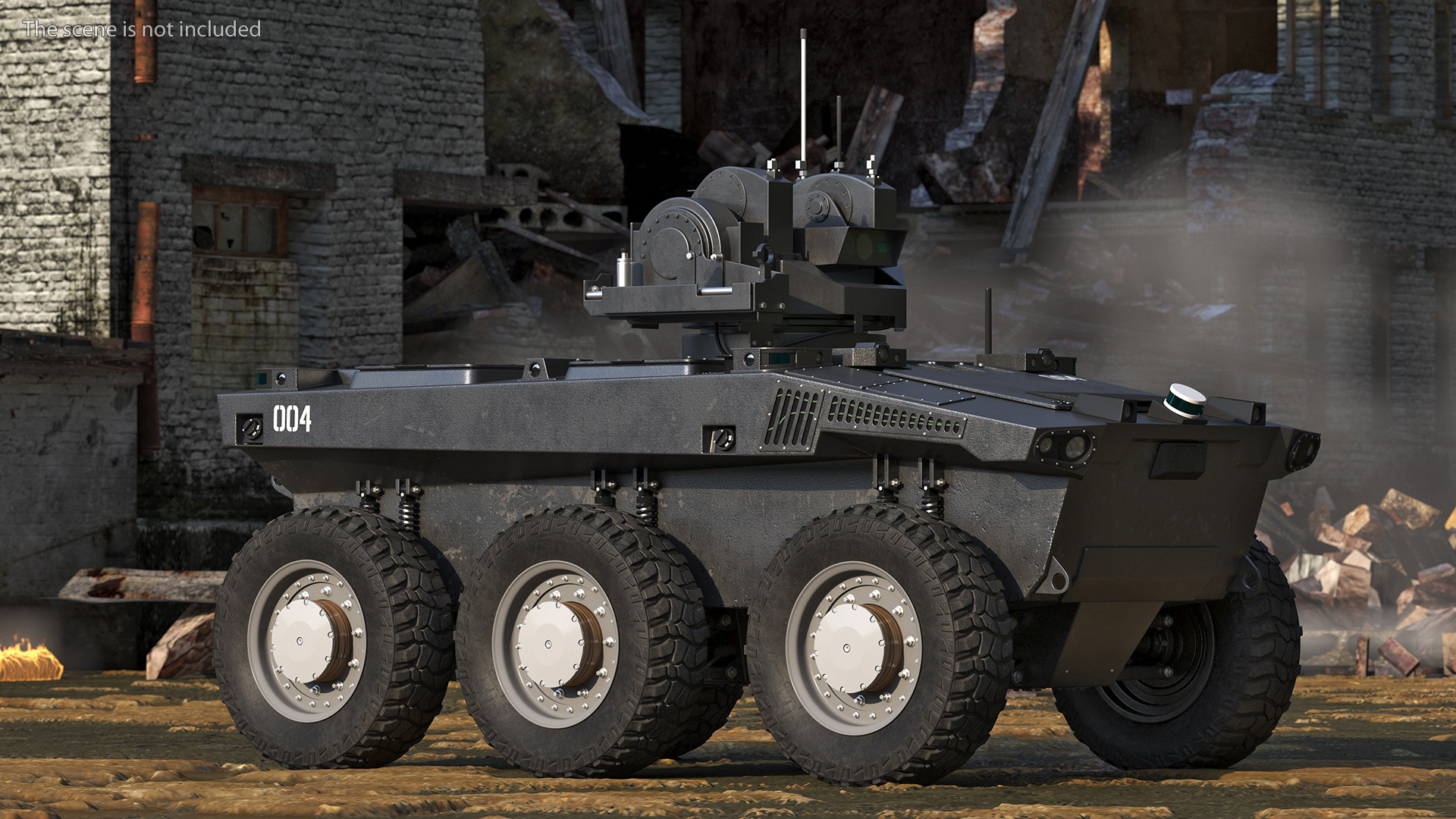 Armed Scout Robot Rigged 3D model