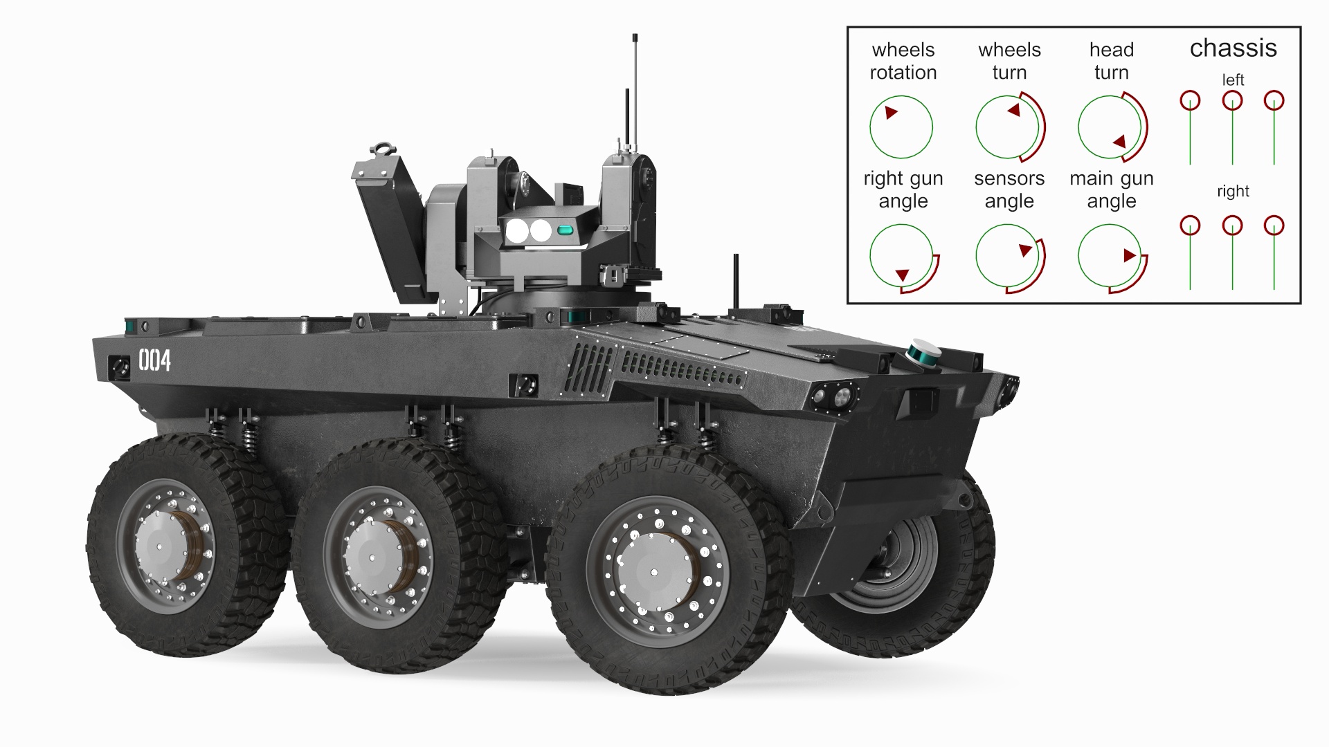 Armed Scout Robot Rigged 3D model