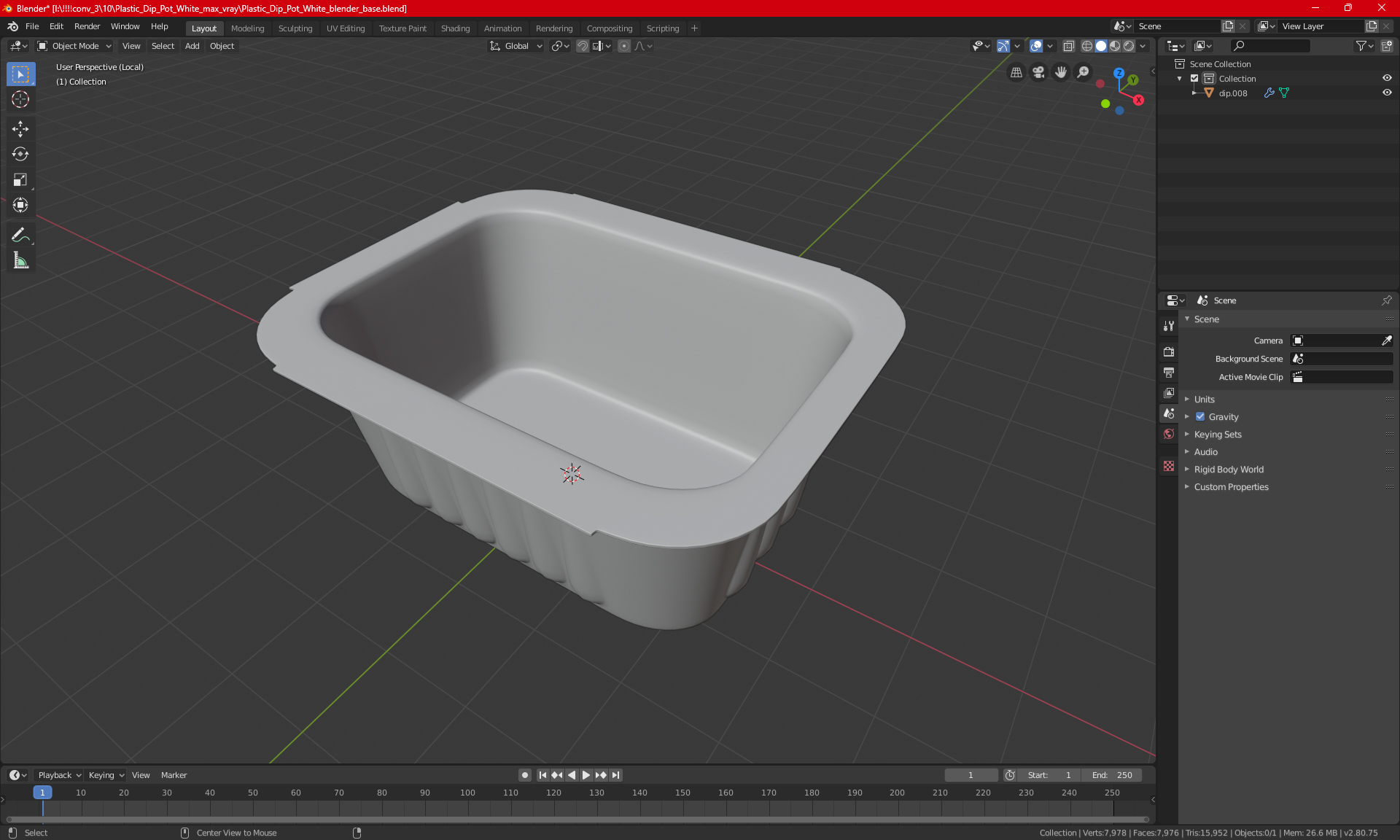 3D Plastic Dip Pot White
