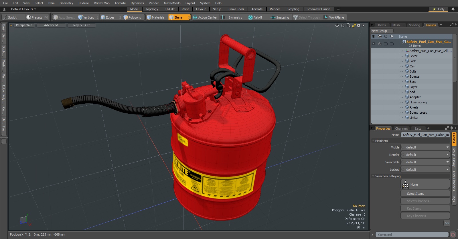 3D Safety Fuel Can Five Gallon Red