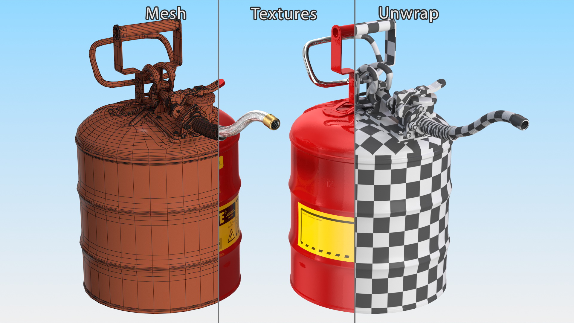 3D Safety Fuel Can Five Gallon Red