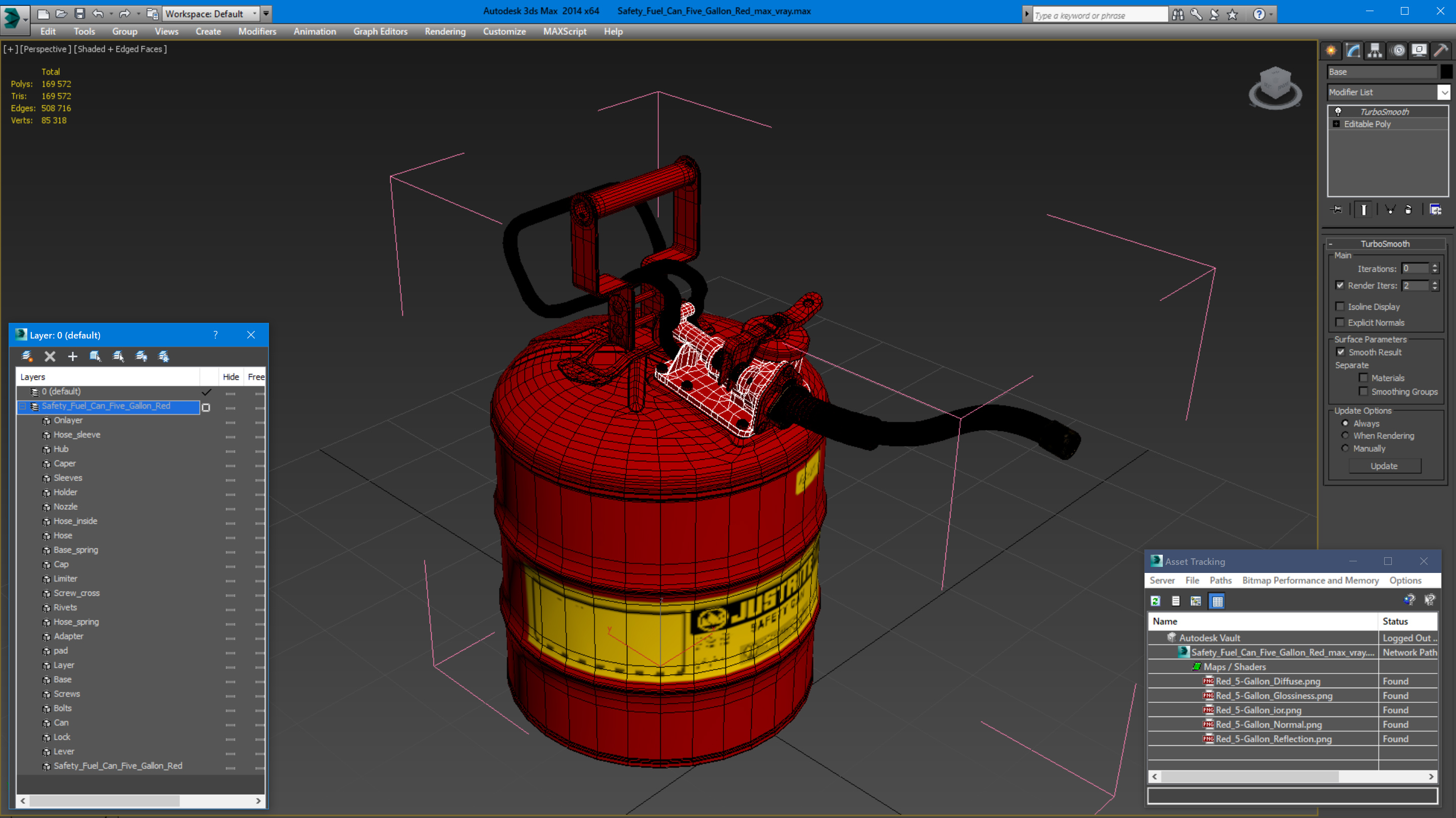 3D Safety Fuel Can Five Gallon Red
