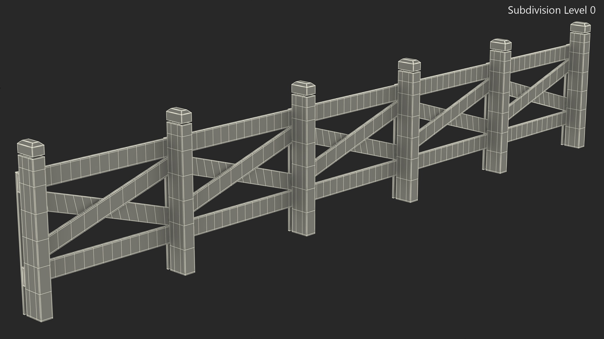 Farm Wooden Fence 3D