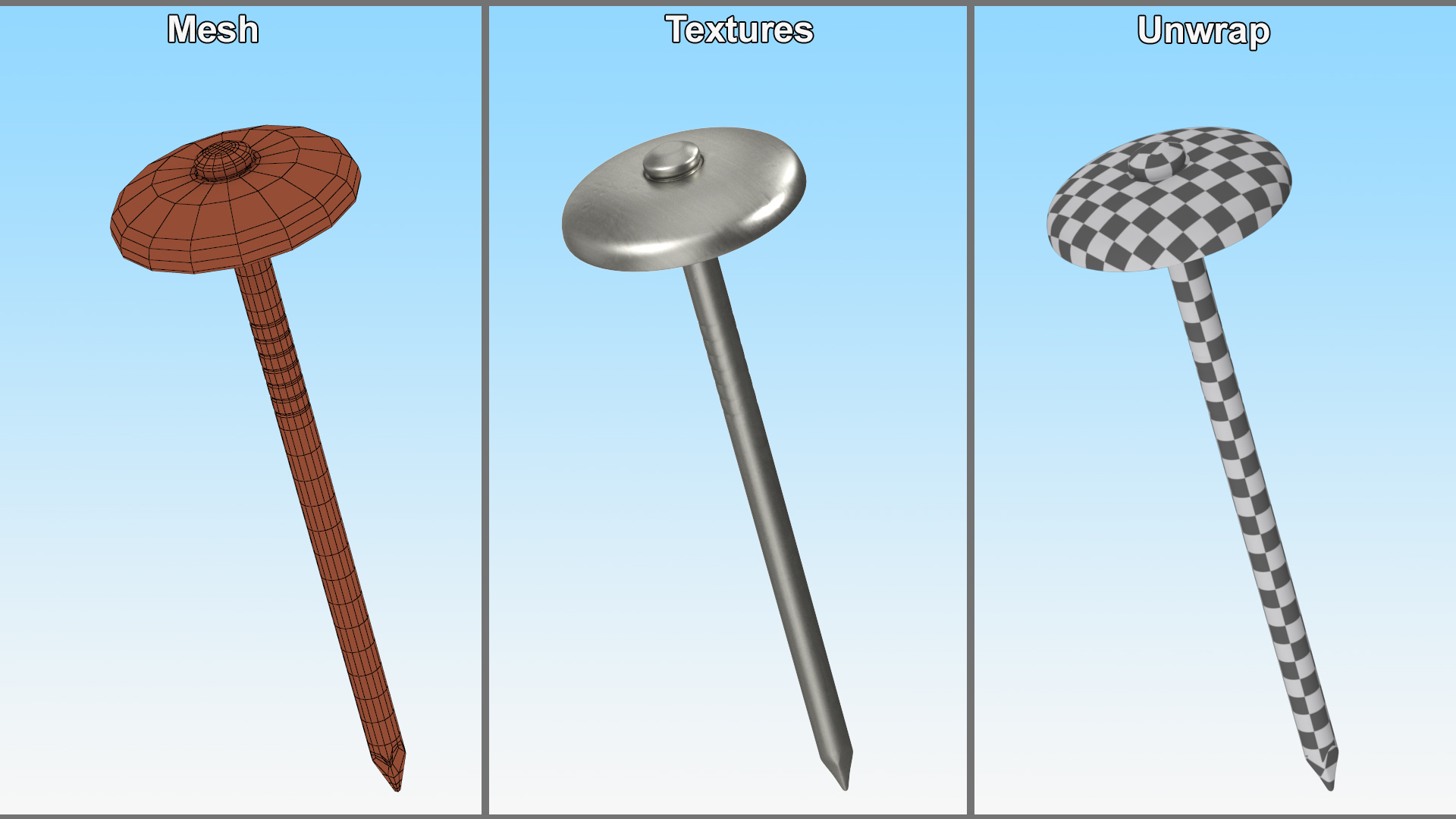 3D Roofing Nails model