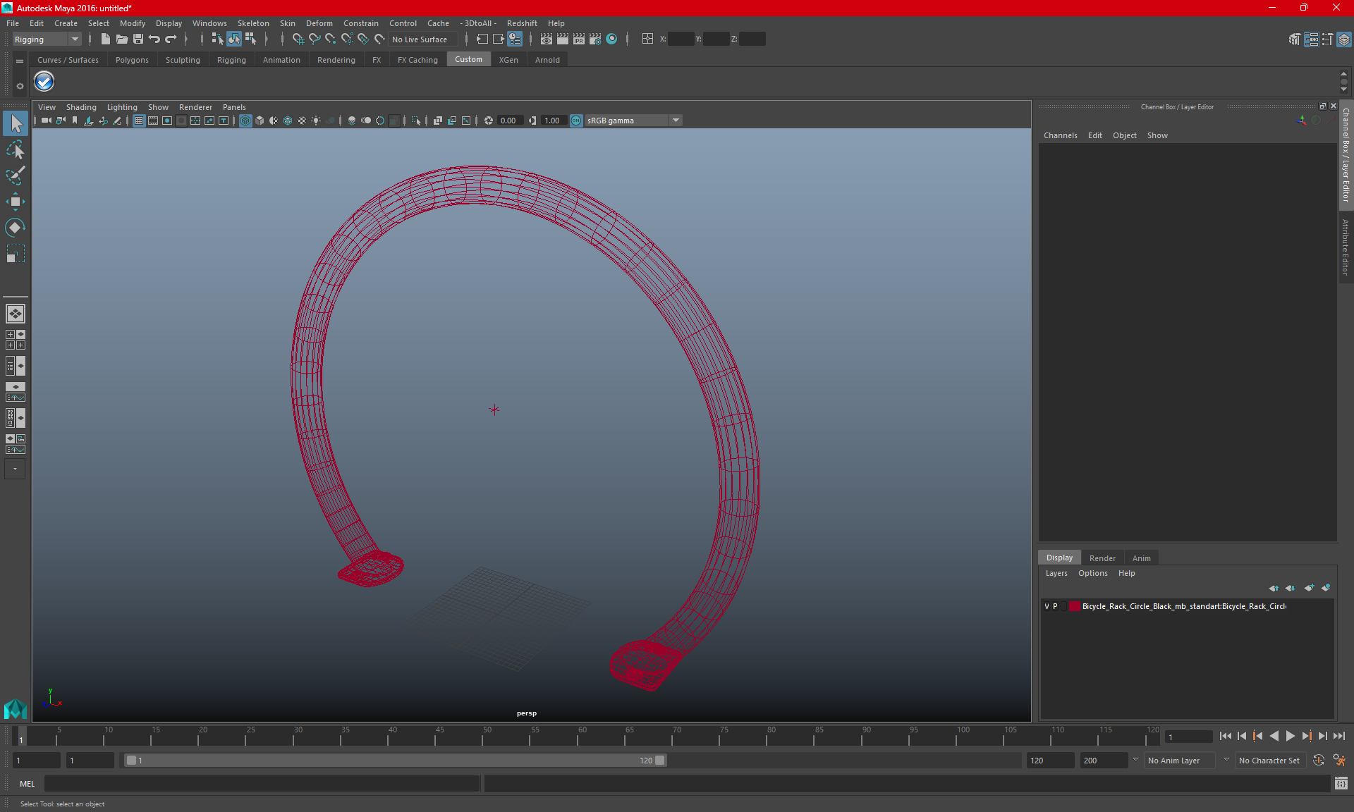 Circle Bicycle Rack Grey 3D model