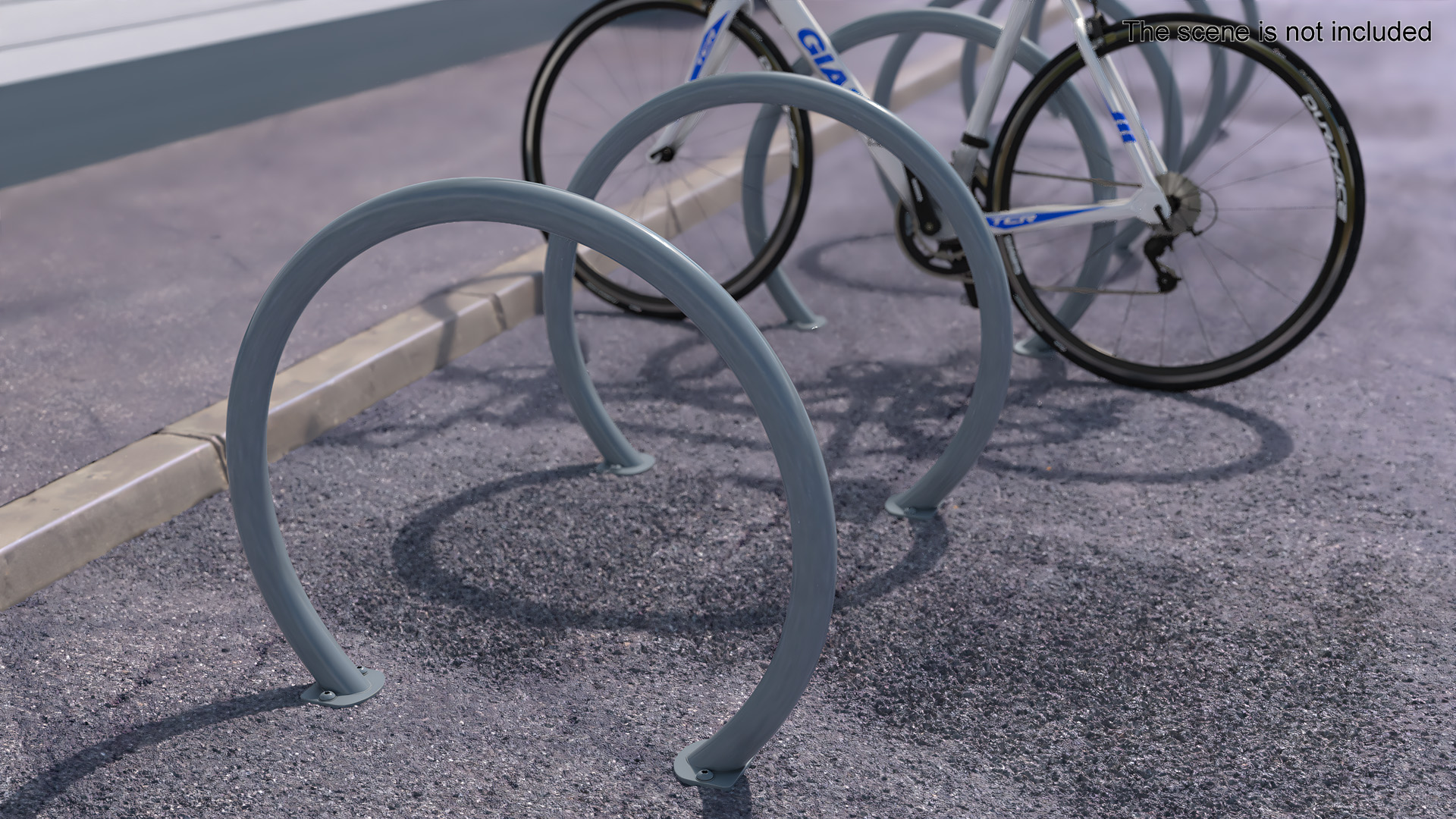 Circle Bicycle Rack Grey 3D model