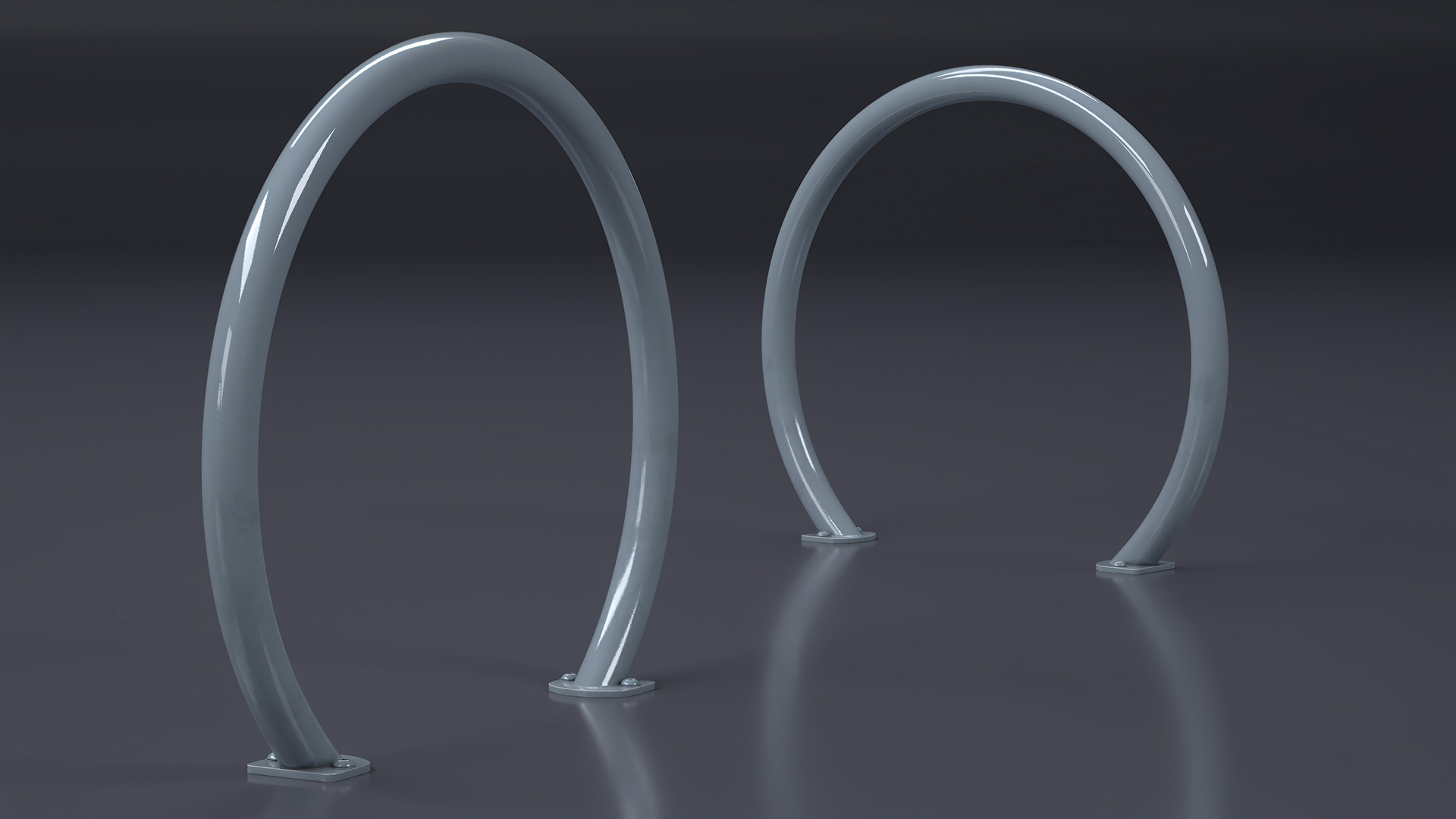 Circle Bicycle Rack Grey 3D model