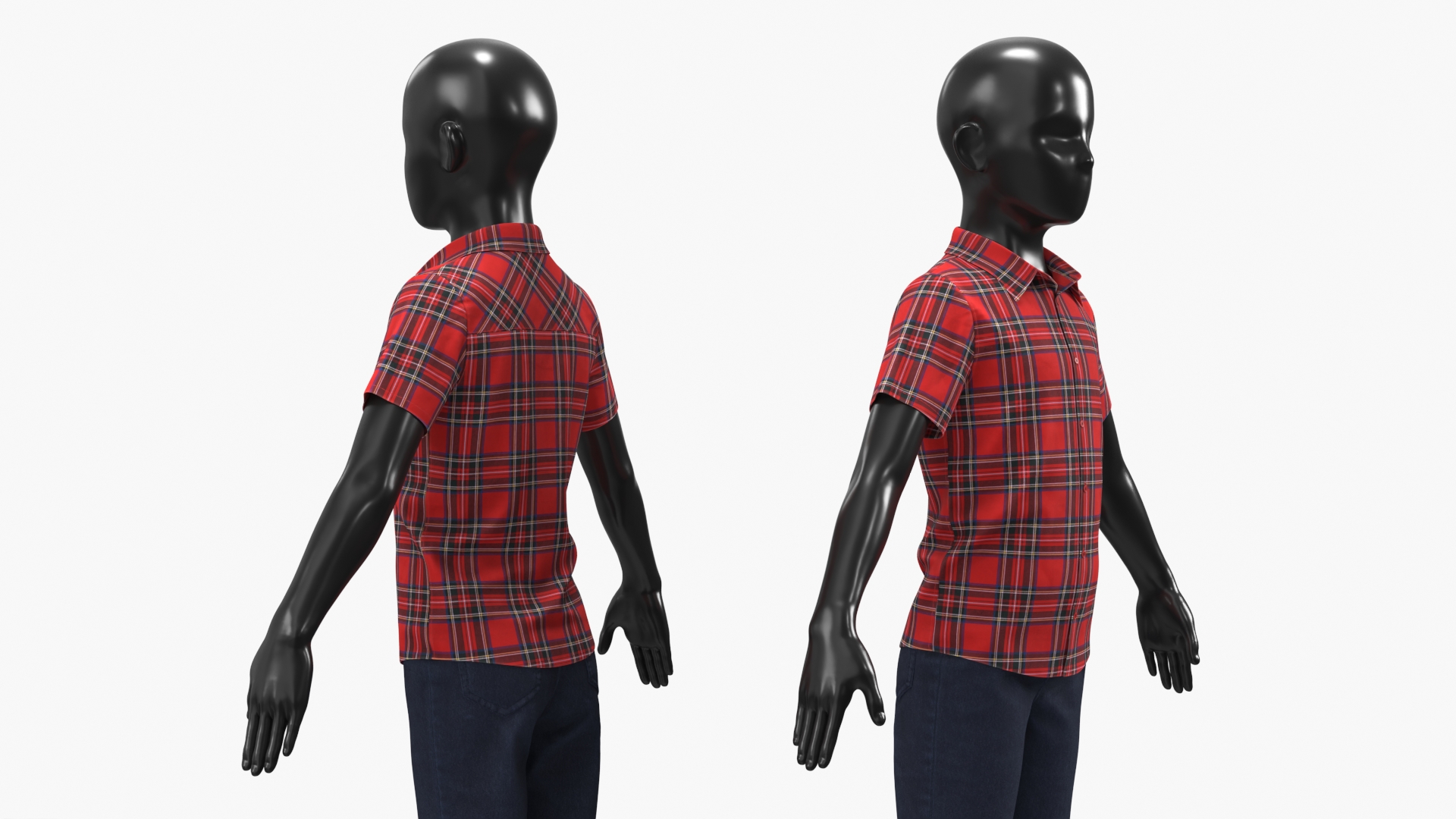 Boys Tartan Outfit Set Red, view 3