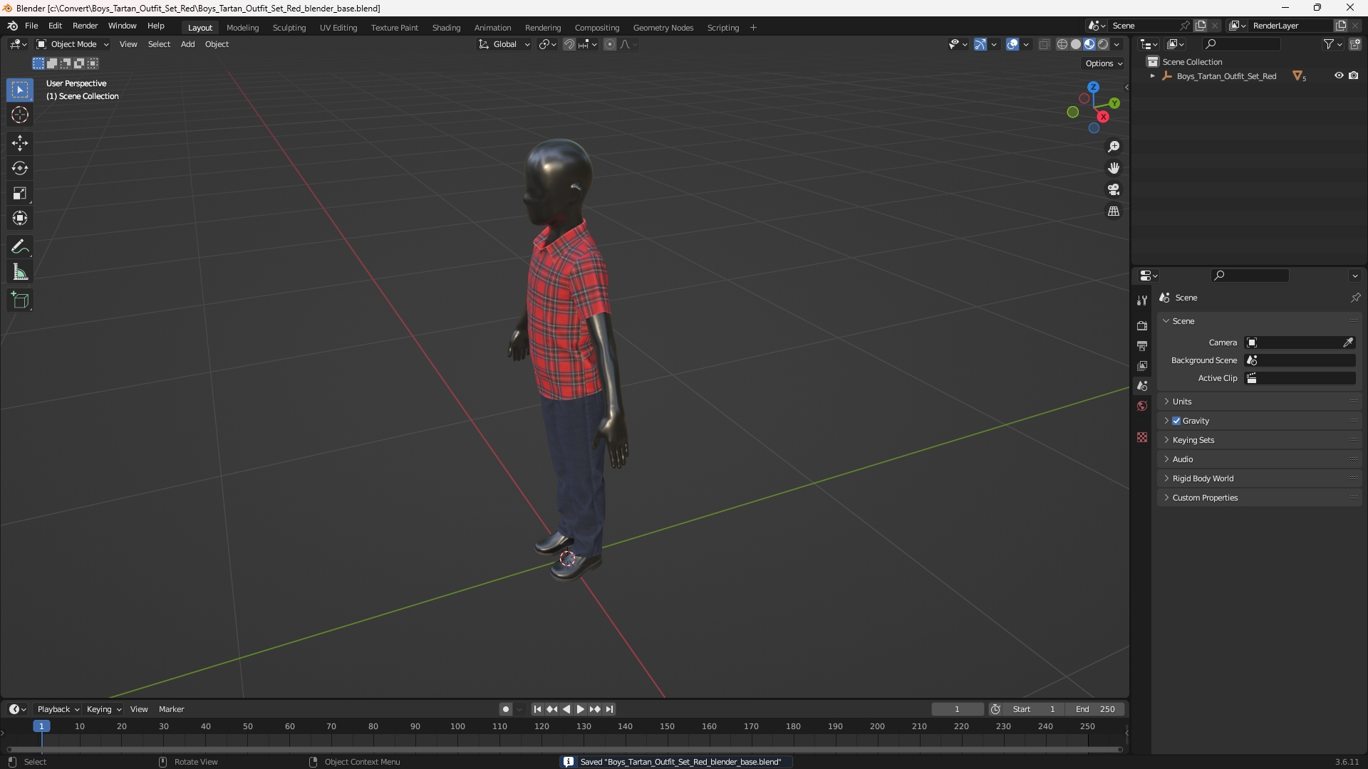 Boys Tartan Outfit Set Red, view 9