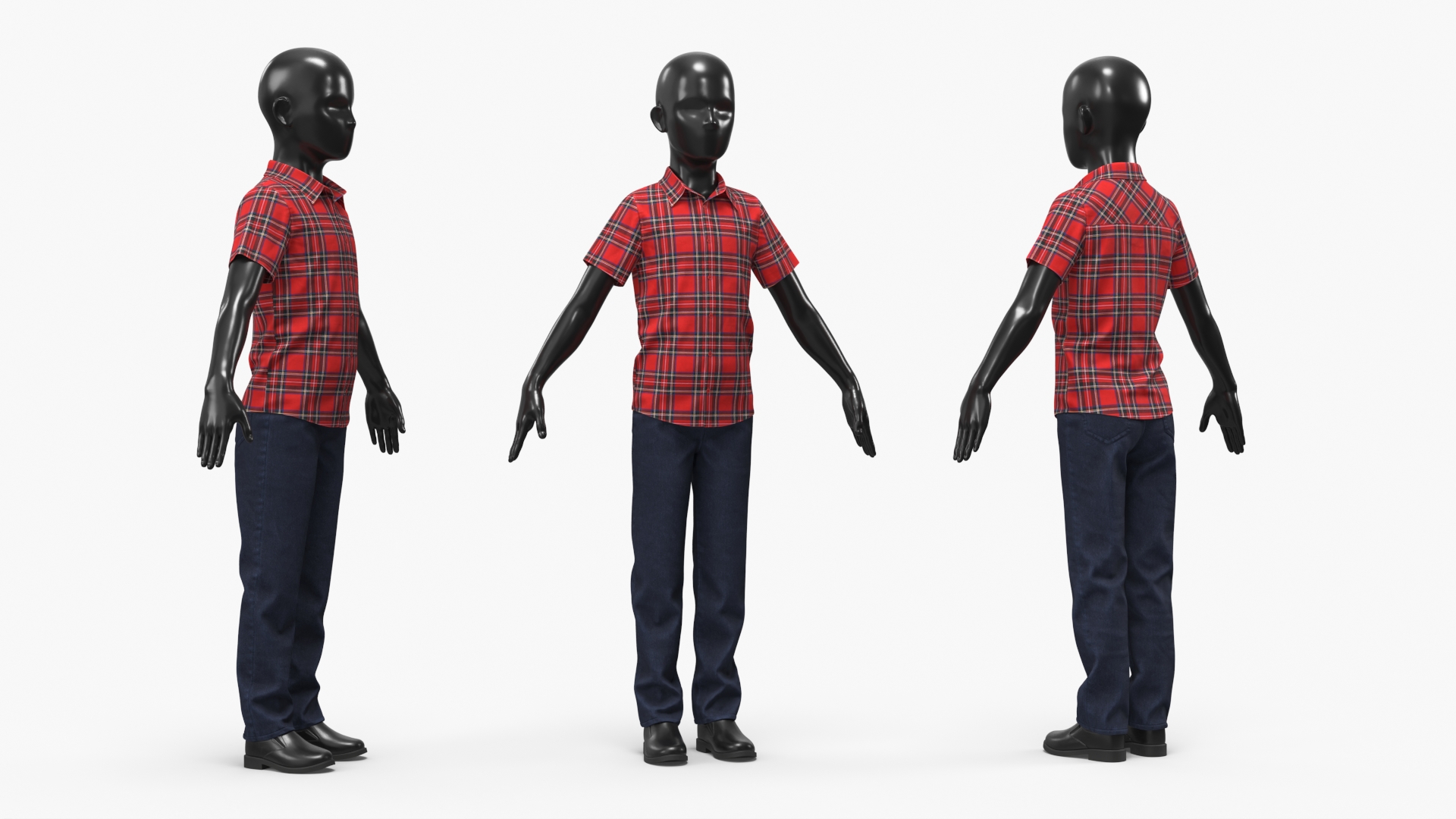 Boys Tartan Outfit Set Red