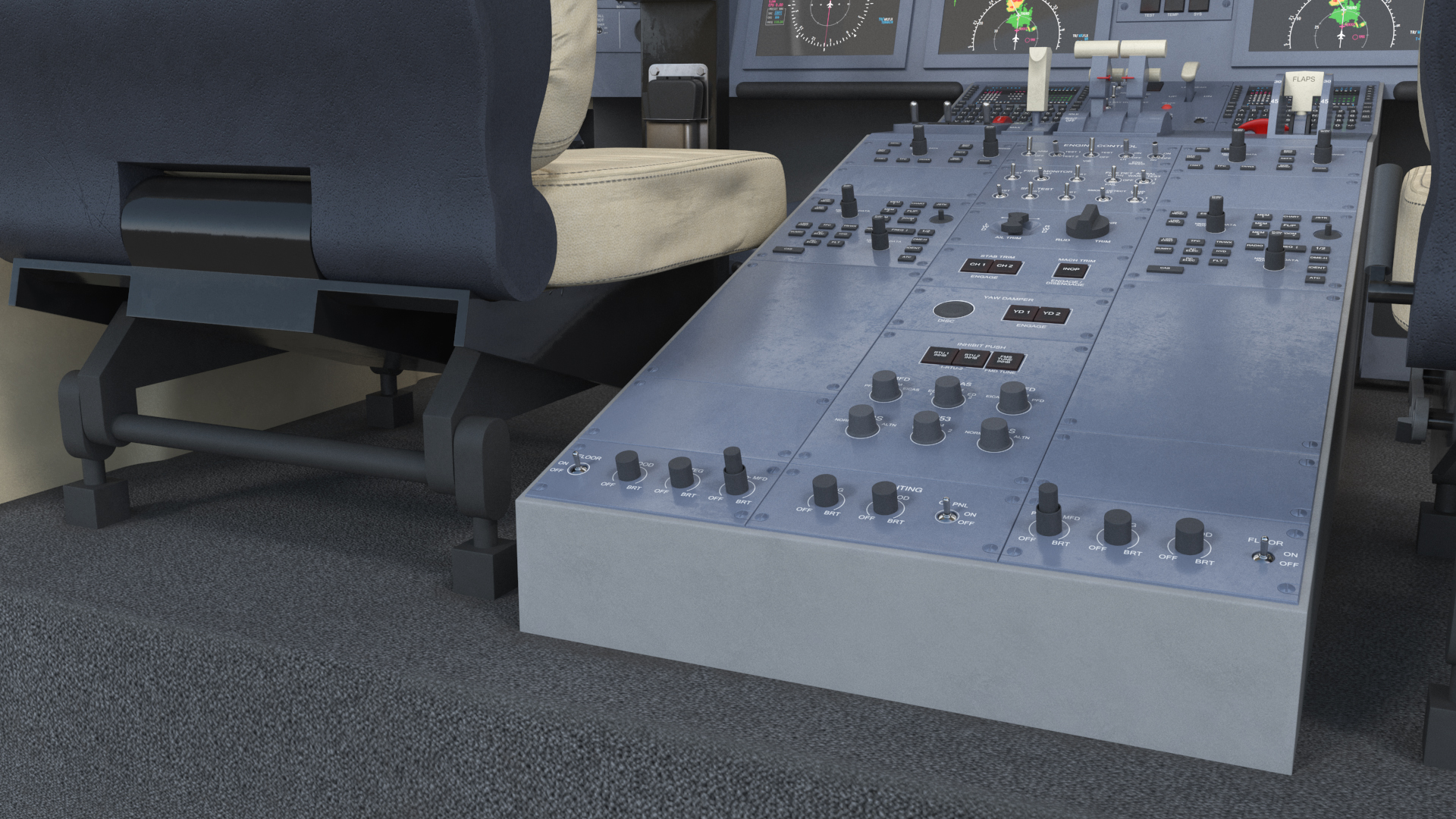Business Jet Cockpit Interior, view 7