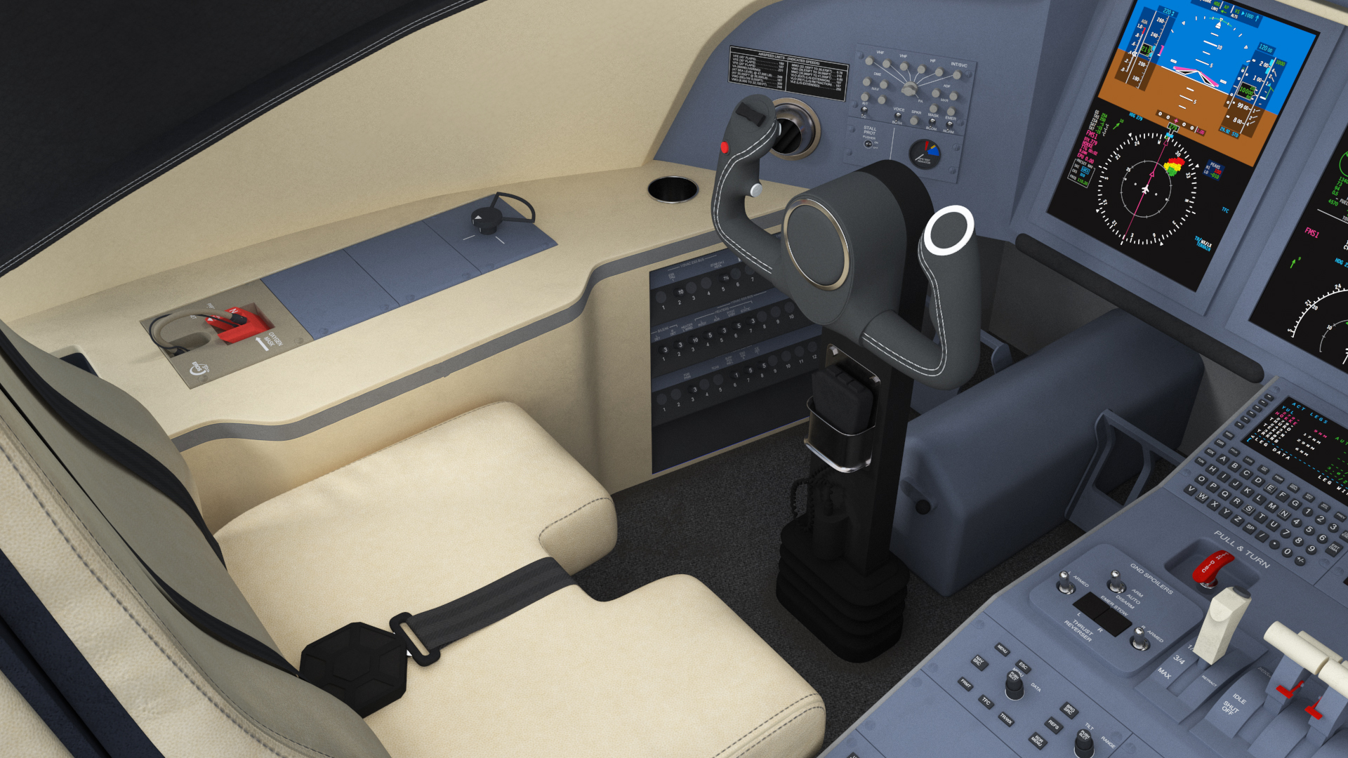 Business Jet Cockpit Interior, view 9