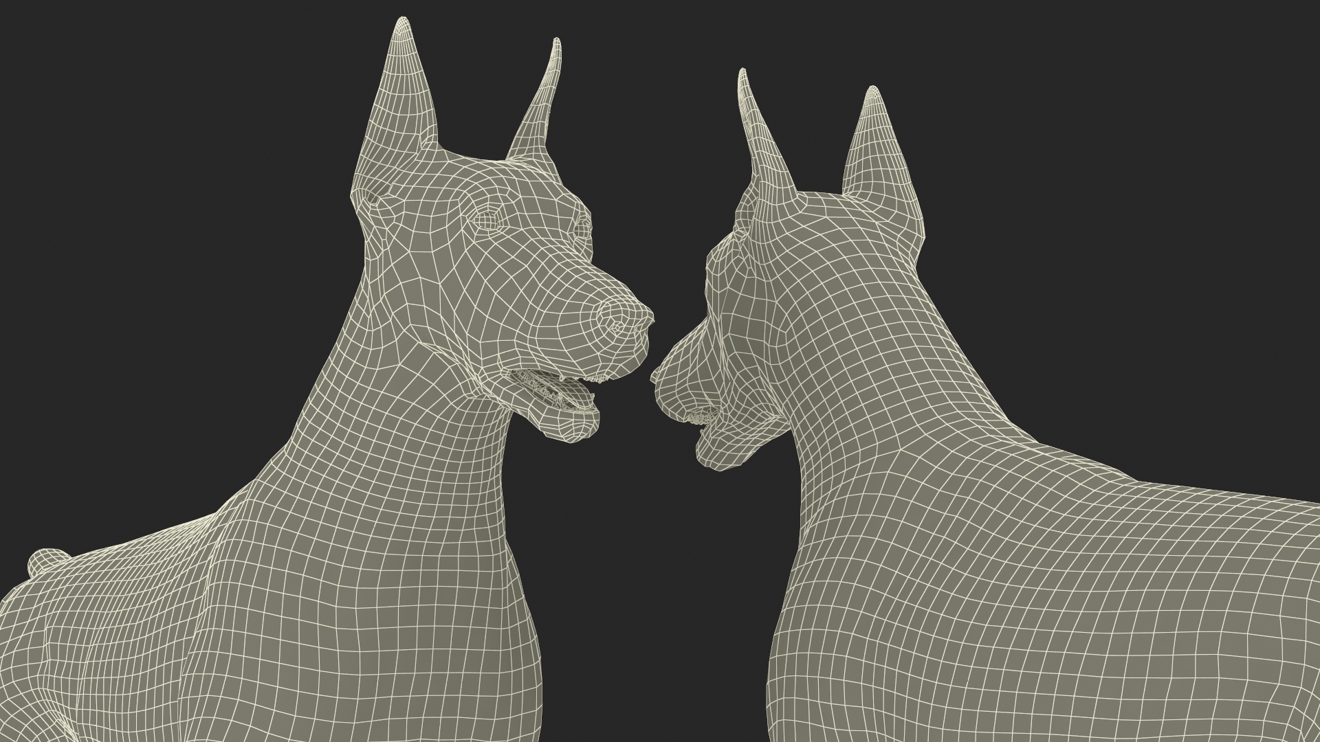 Doberman Pinscher Dog Rigged for Cinema 4D 3D