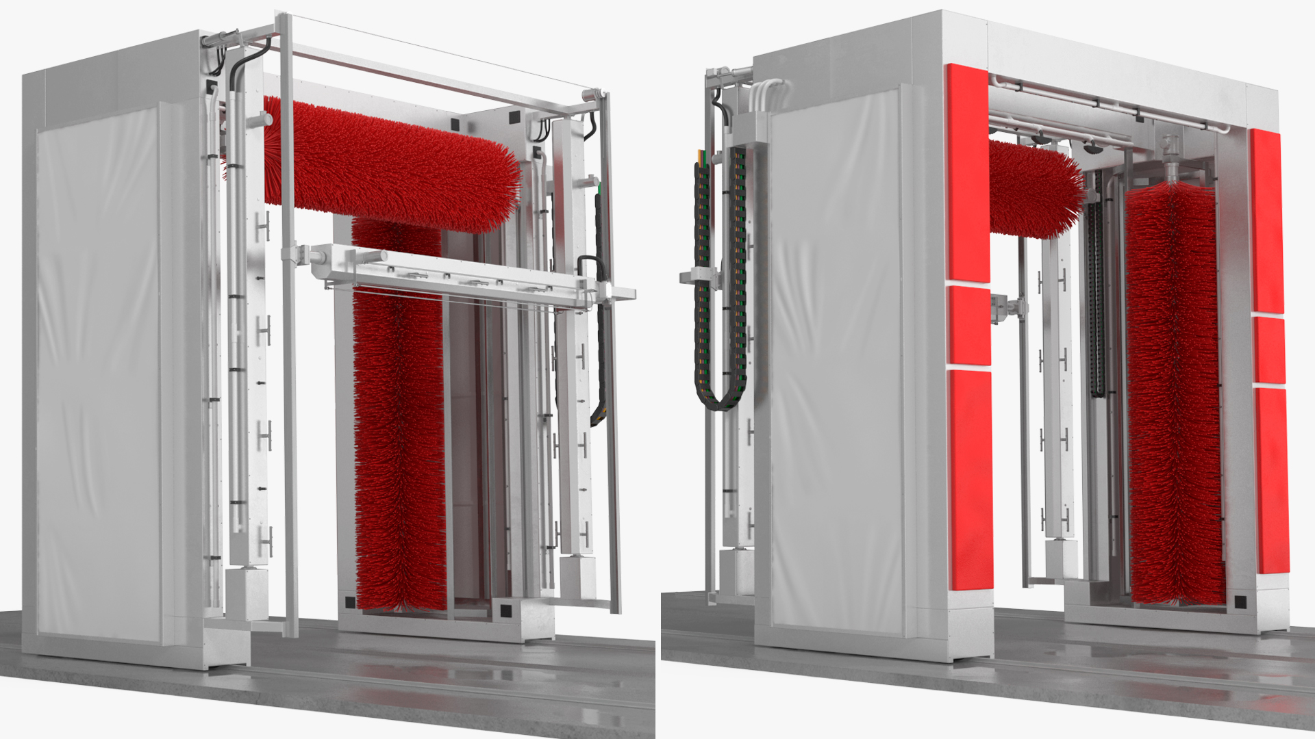 Automatic Truck Wash Red 3D model