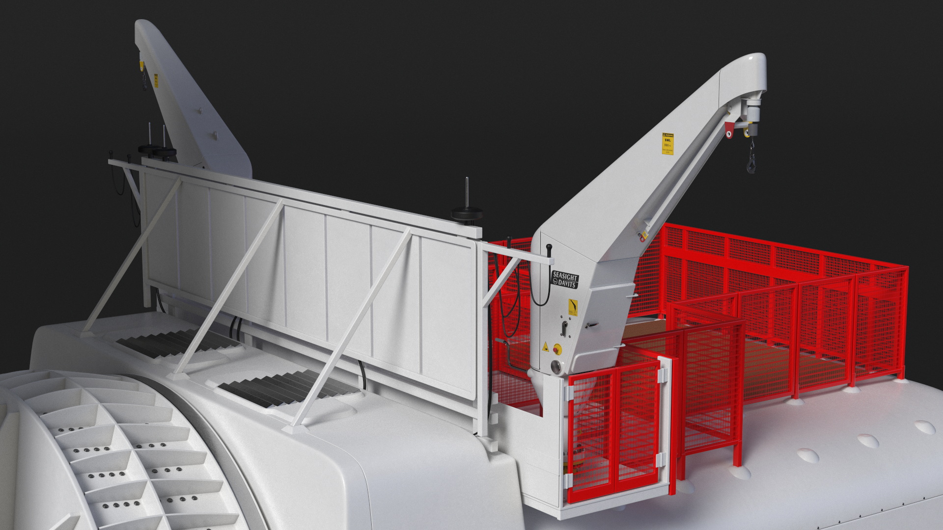 3D Crane Seasight Davits on Offshore Wind Turbine