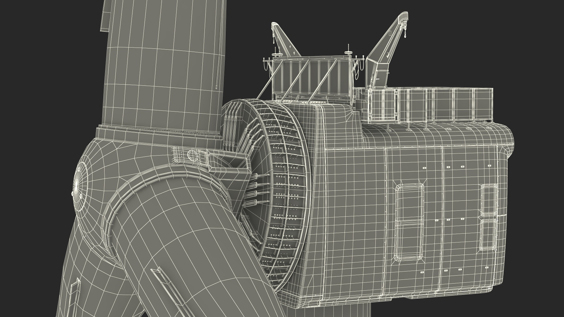 3D Crane Seasight Davits on Offshore Wind Turbine