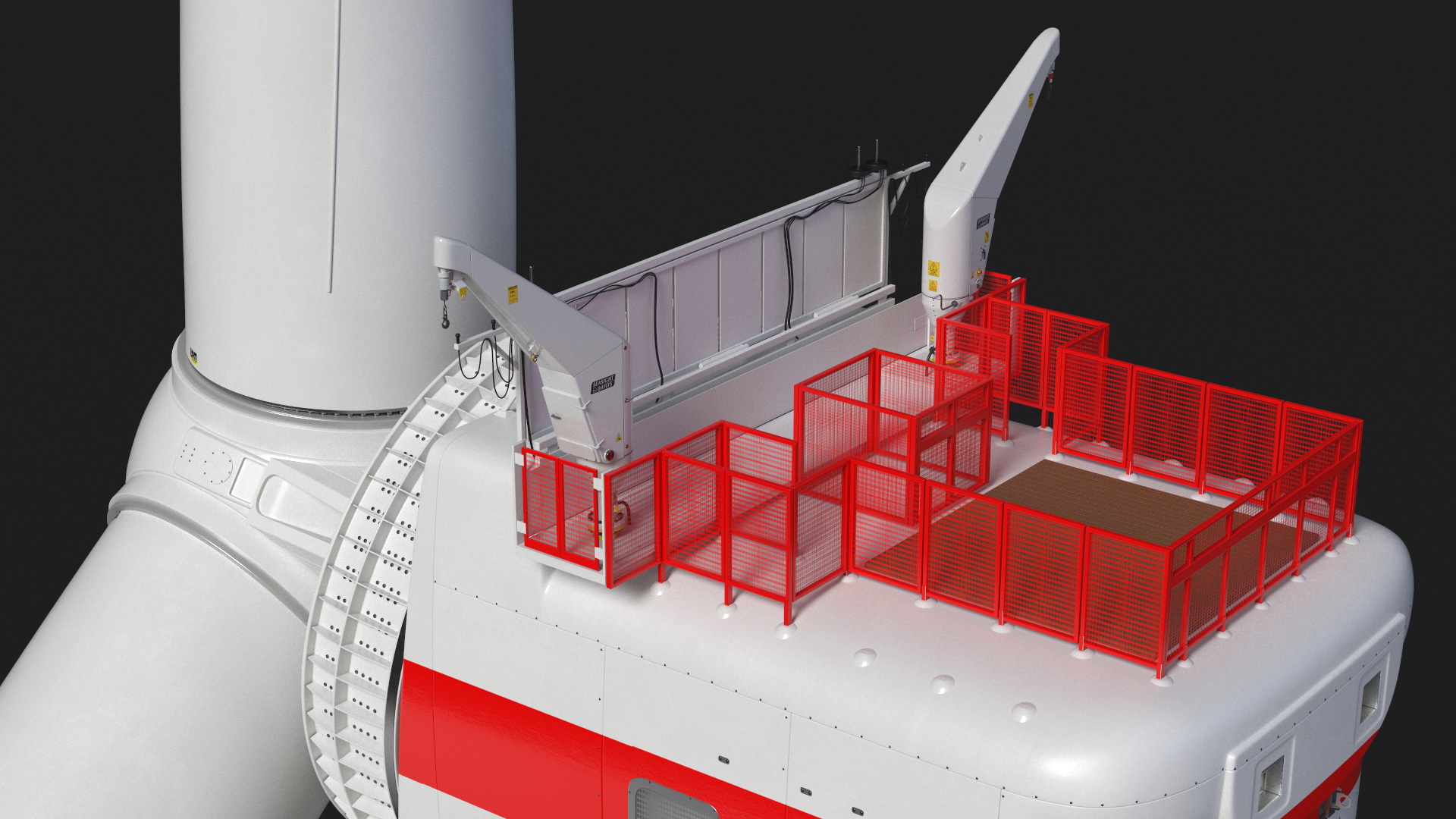 3D Crane Seasight Davits on Offshore Wind Turbine