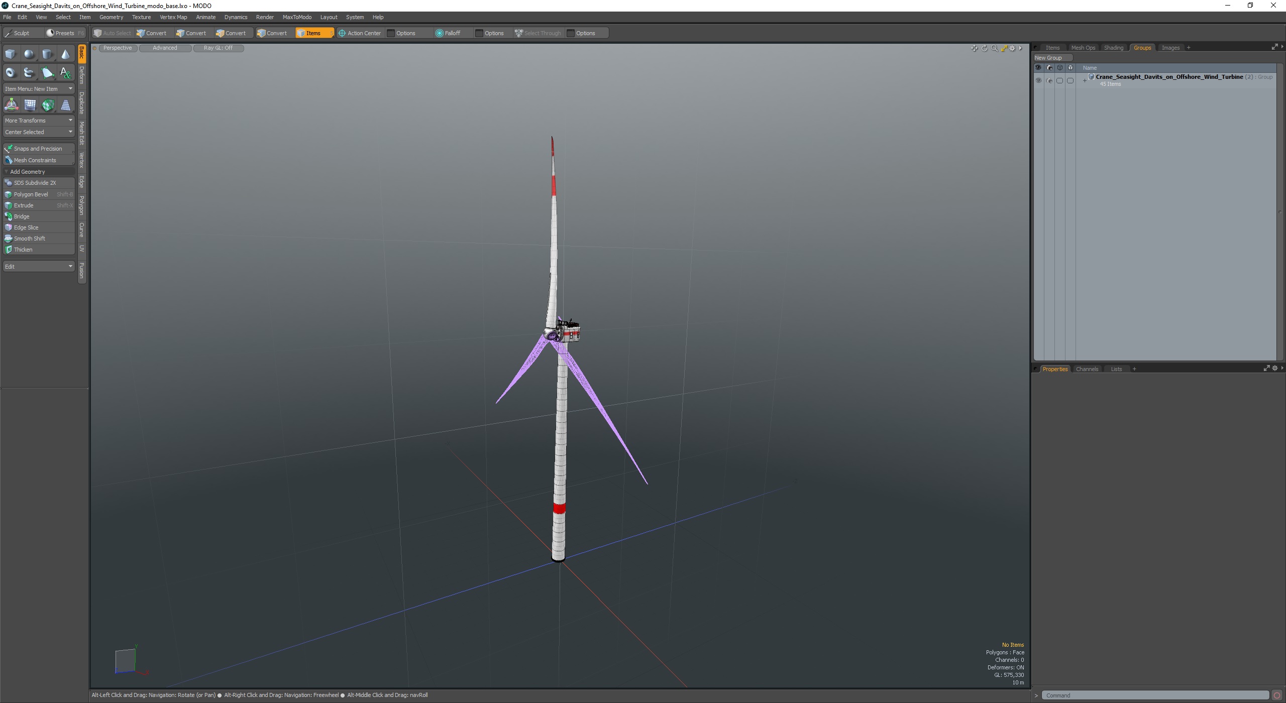 3D Crane Seasight Davits on Offshore Wind Turbine